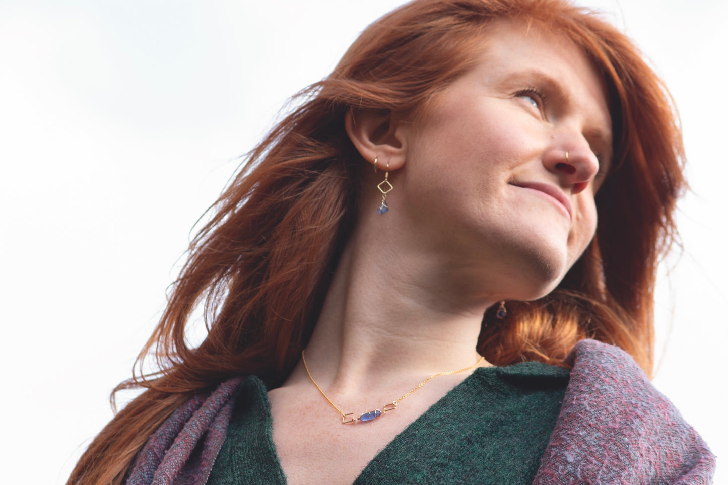 Xanthe Necklace in Gold Vermeil & Cornflower Blue