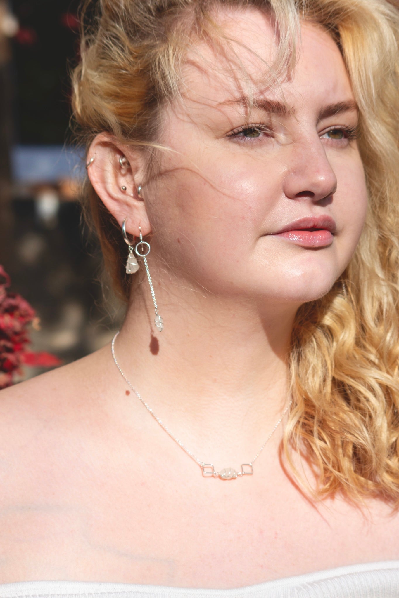 Xanthe Necklace in Sterling Silver & White
