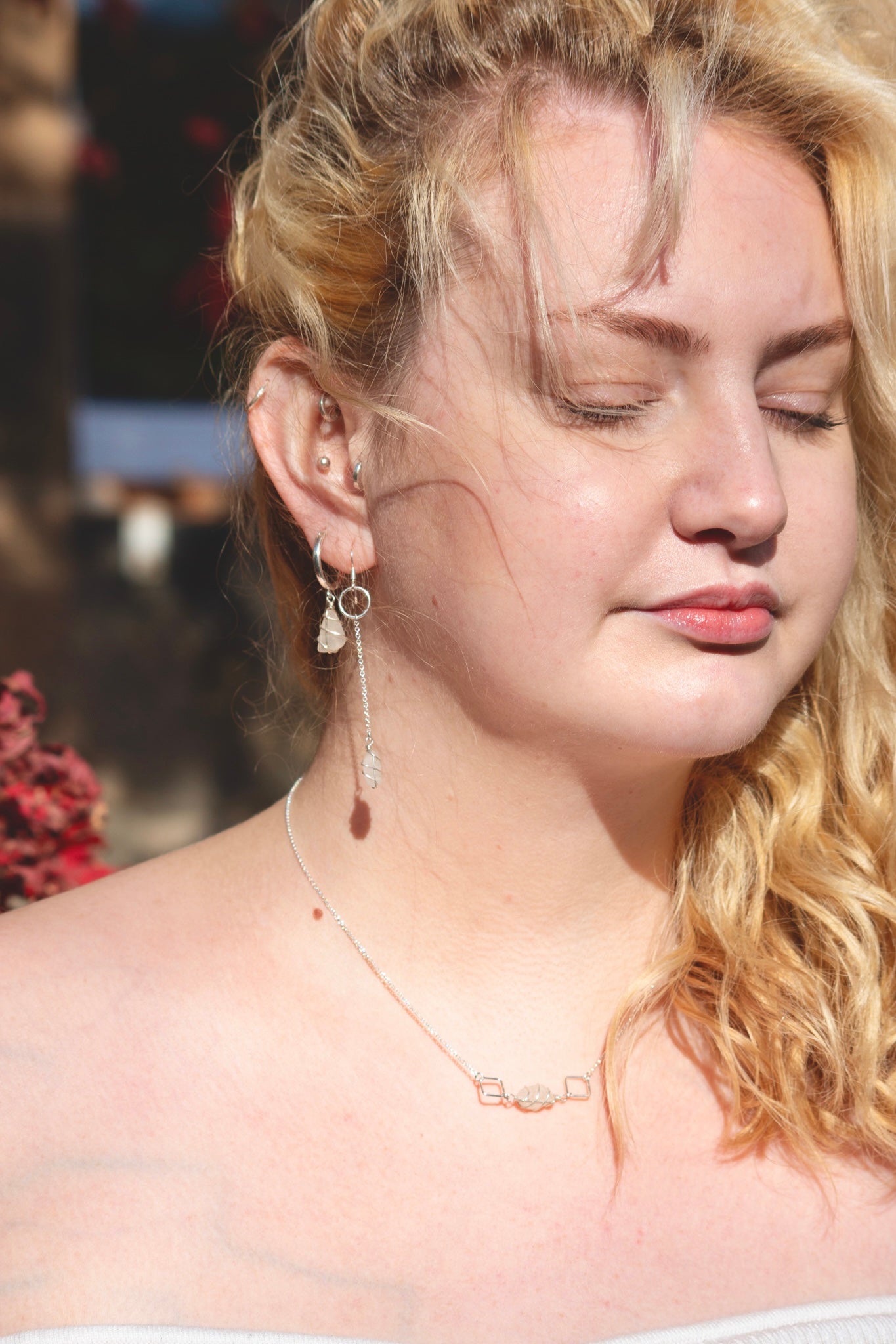 Xanthe Necklace in Sterling Silver & White