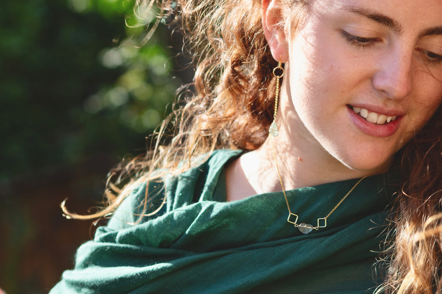 Xanthe Necklace in Gold Vermeil & Light Blue