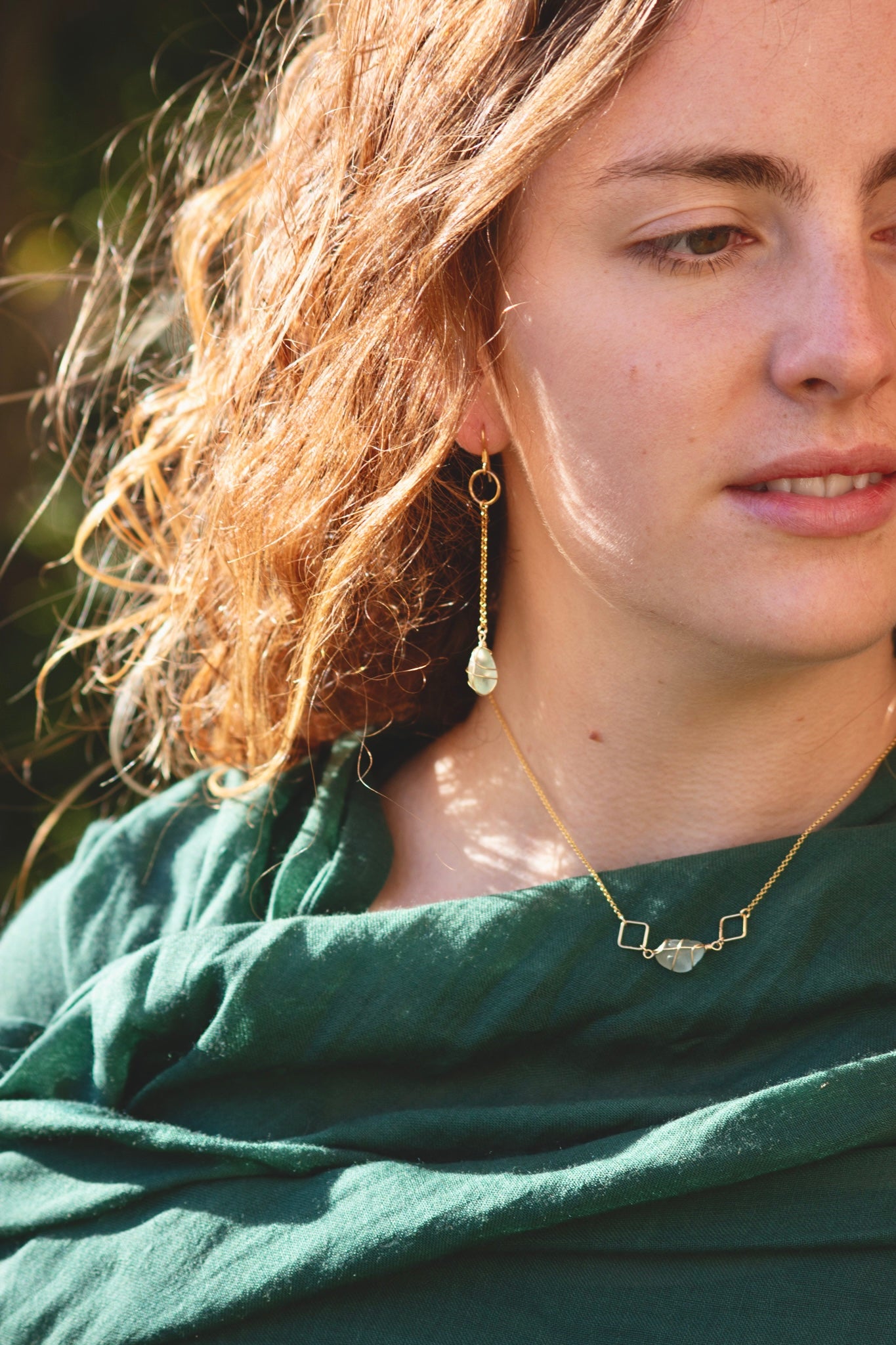 Xanthe Necklace in Gold Vermeil & Light Blue