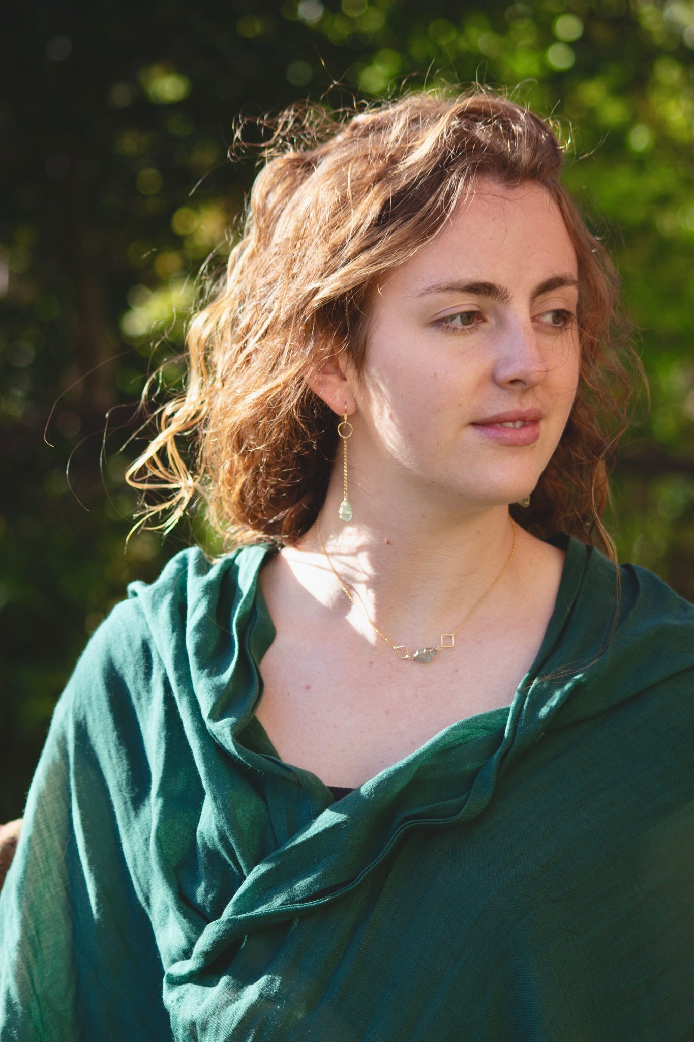 Xanthe Necklace in Gold Vermeil & Light Blue