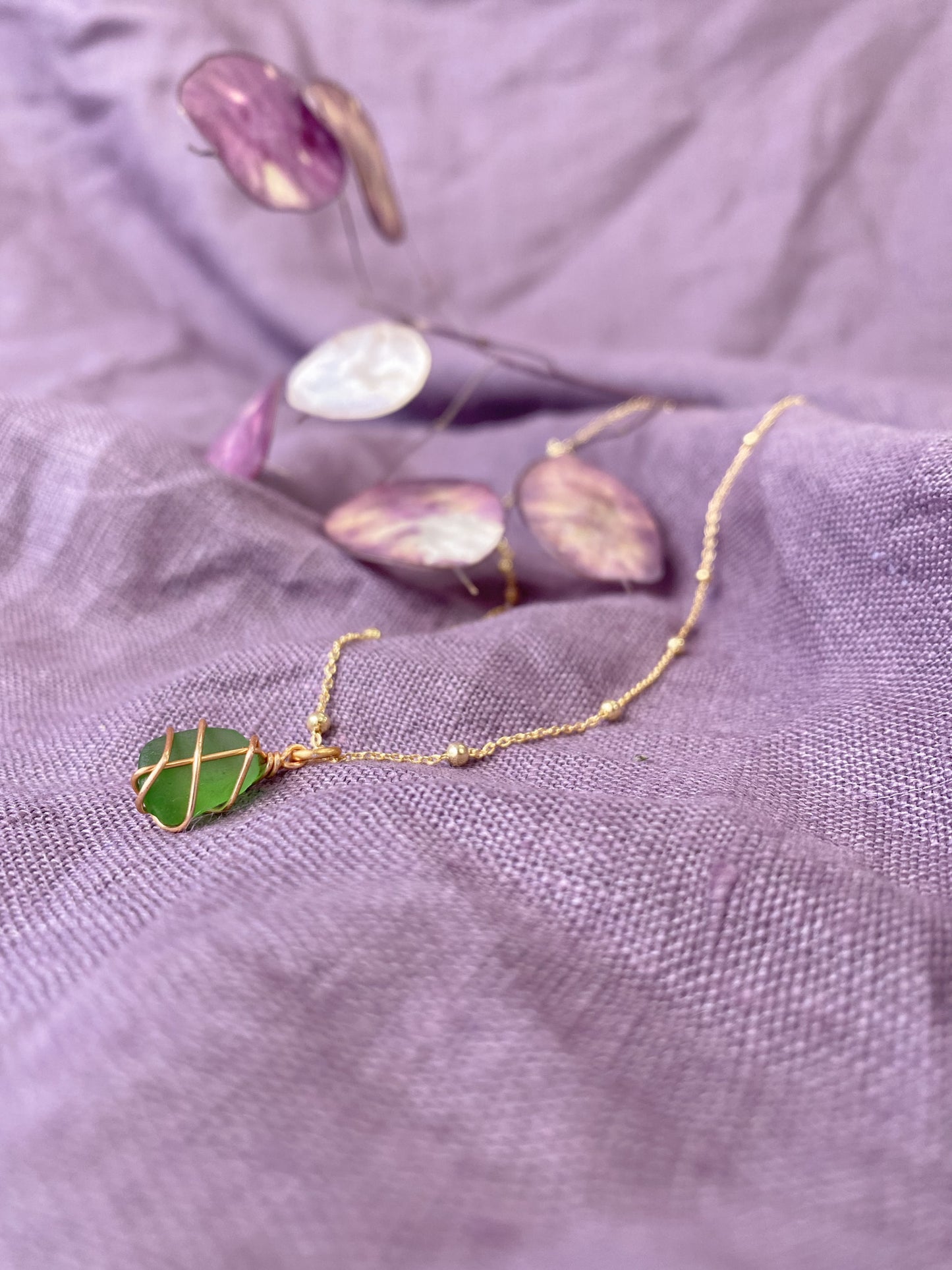 Eleanor Necklace in Gold & Bright Green