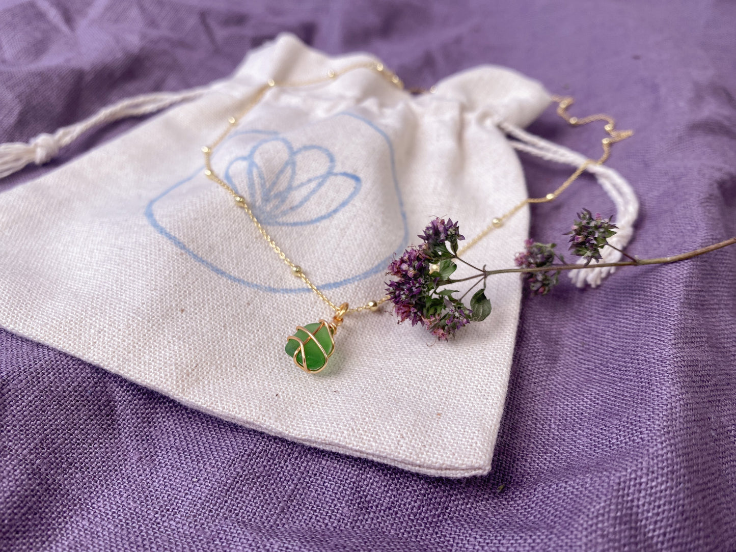 Eleanor Necklace in Gold & Bright Green