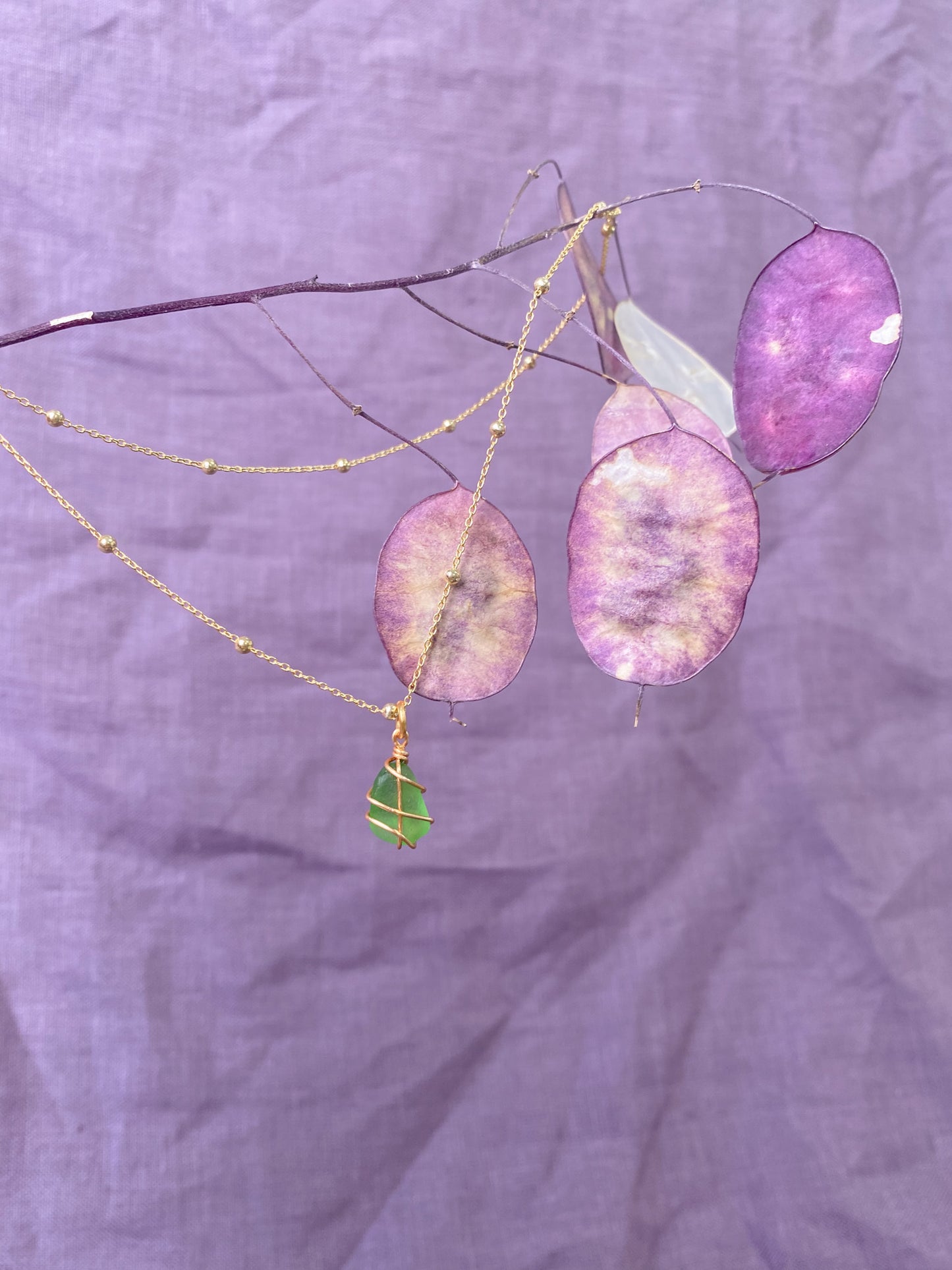 Eleanor Necklace in Gold & Bright Green