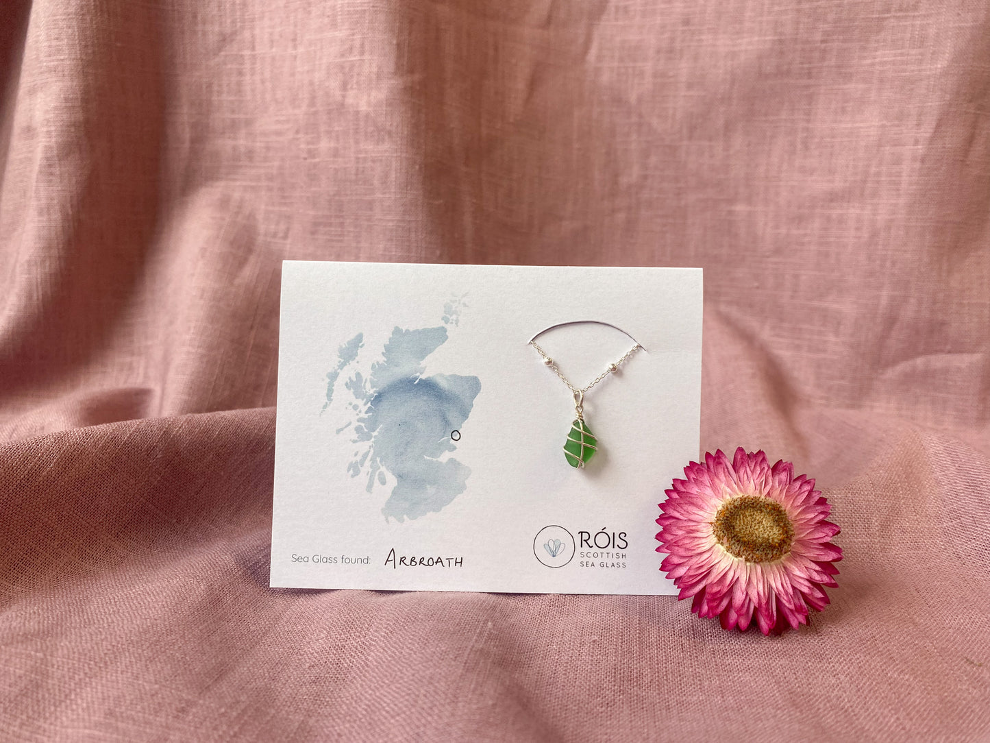 Eleanor Necklace in Silver & Bright Green