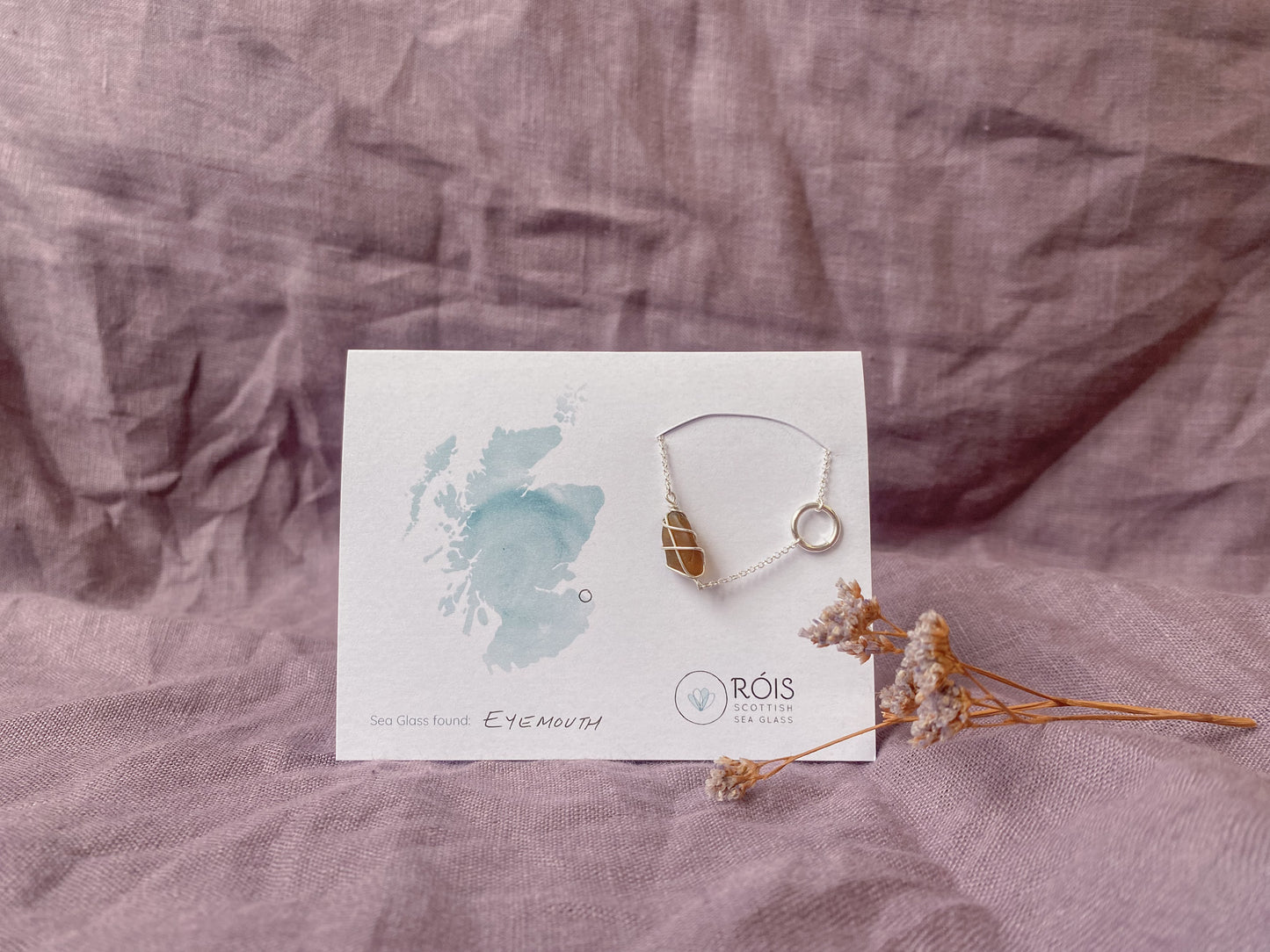 Eilidh Necklace in Silver & Amber