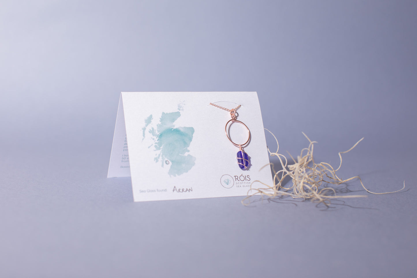 Lillie Hoop Necklace in Rose Gold & Cobalt Blue