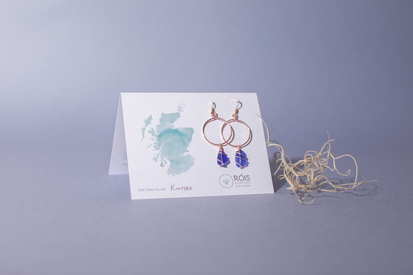 Lillie Hoops in Rose Gold & Cobalt Blue