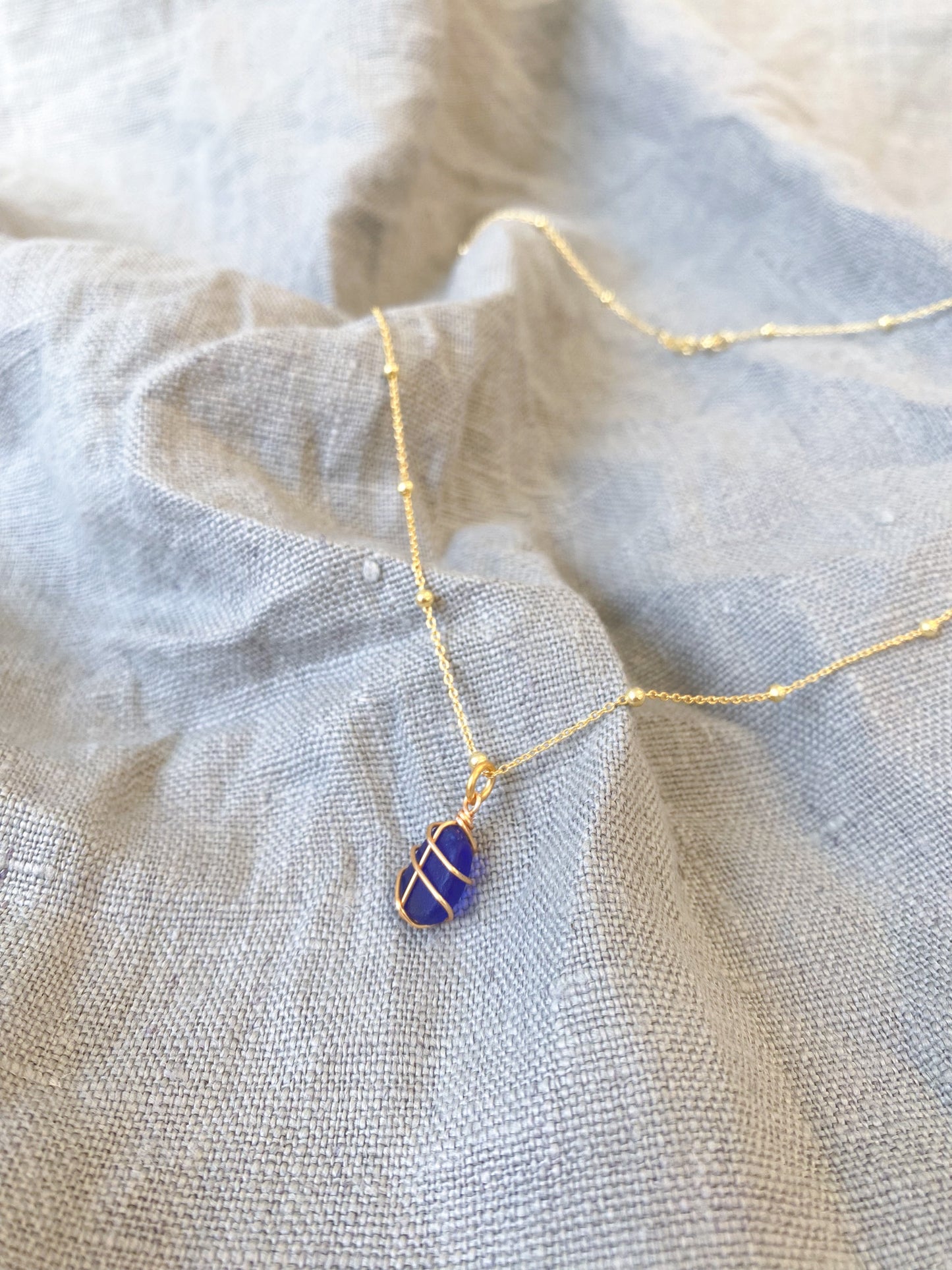 Eleanor Necklace in Gold & Cobalt Blue