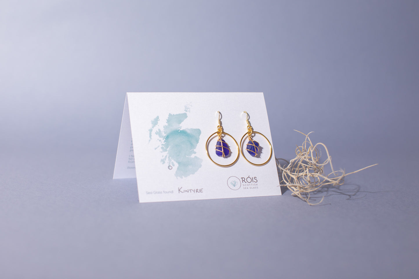 Jennie Hoops in Gold & Cobalt Blue