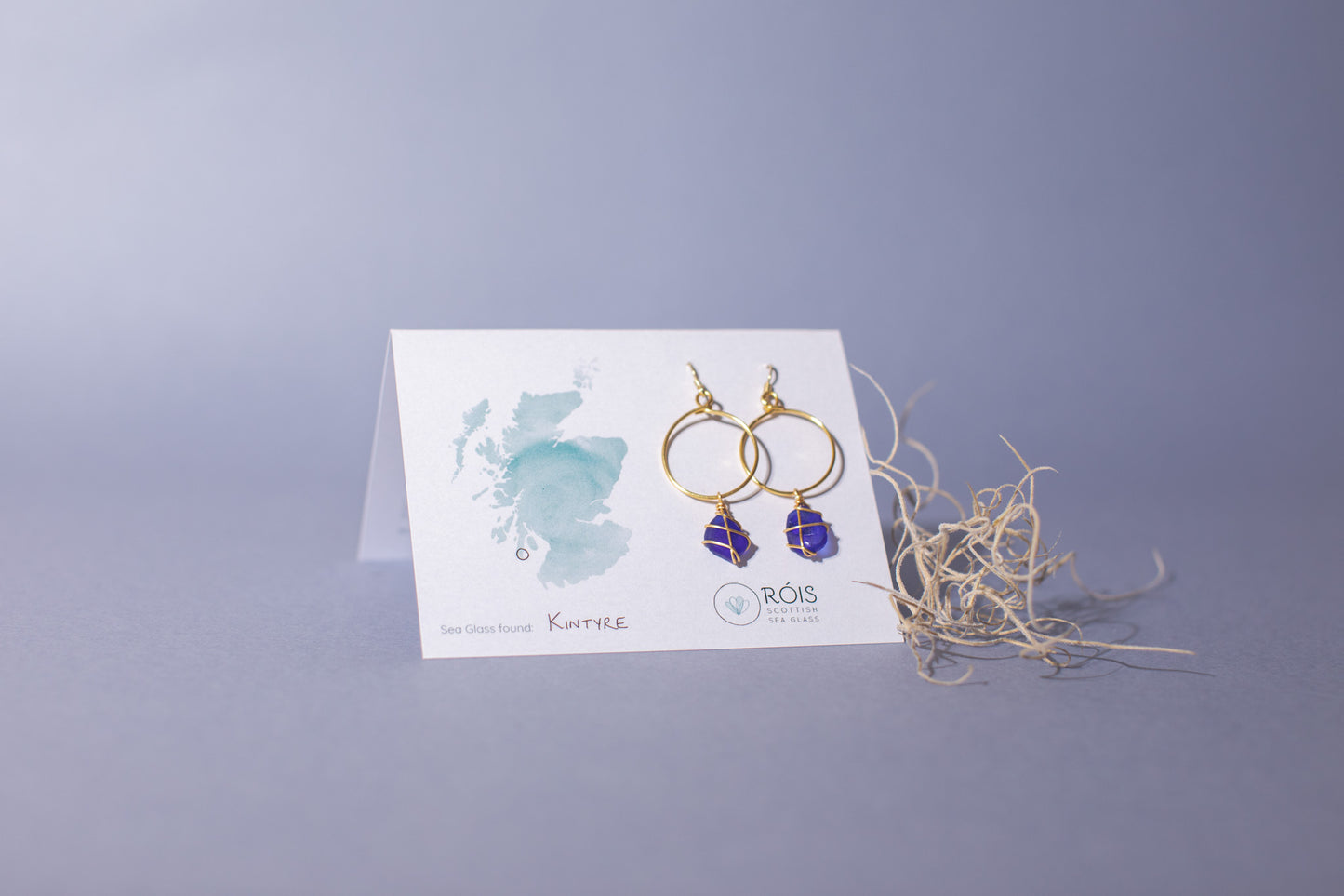 Lillie Hoops in Gold & Cobalt Blue