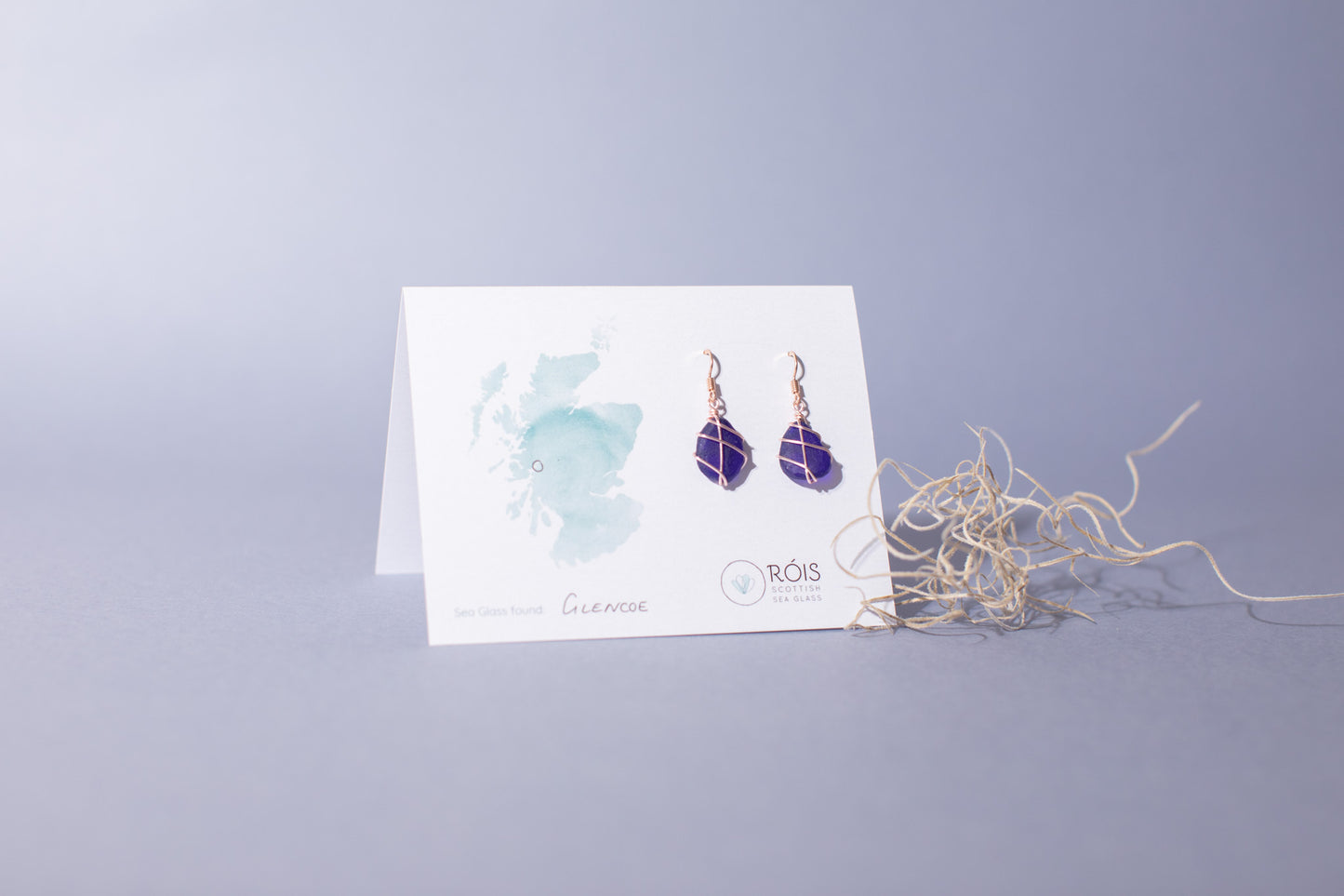 Classic rose gold earrings - Cobalt Blue
