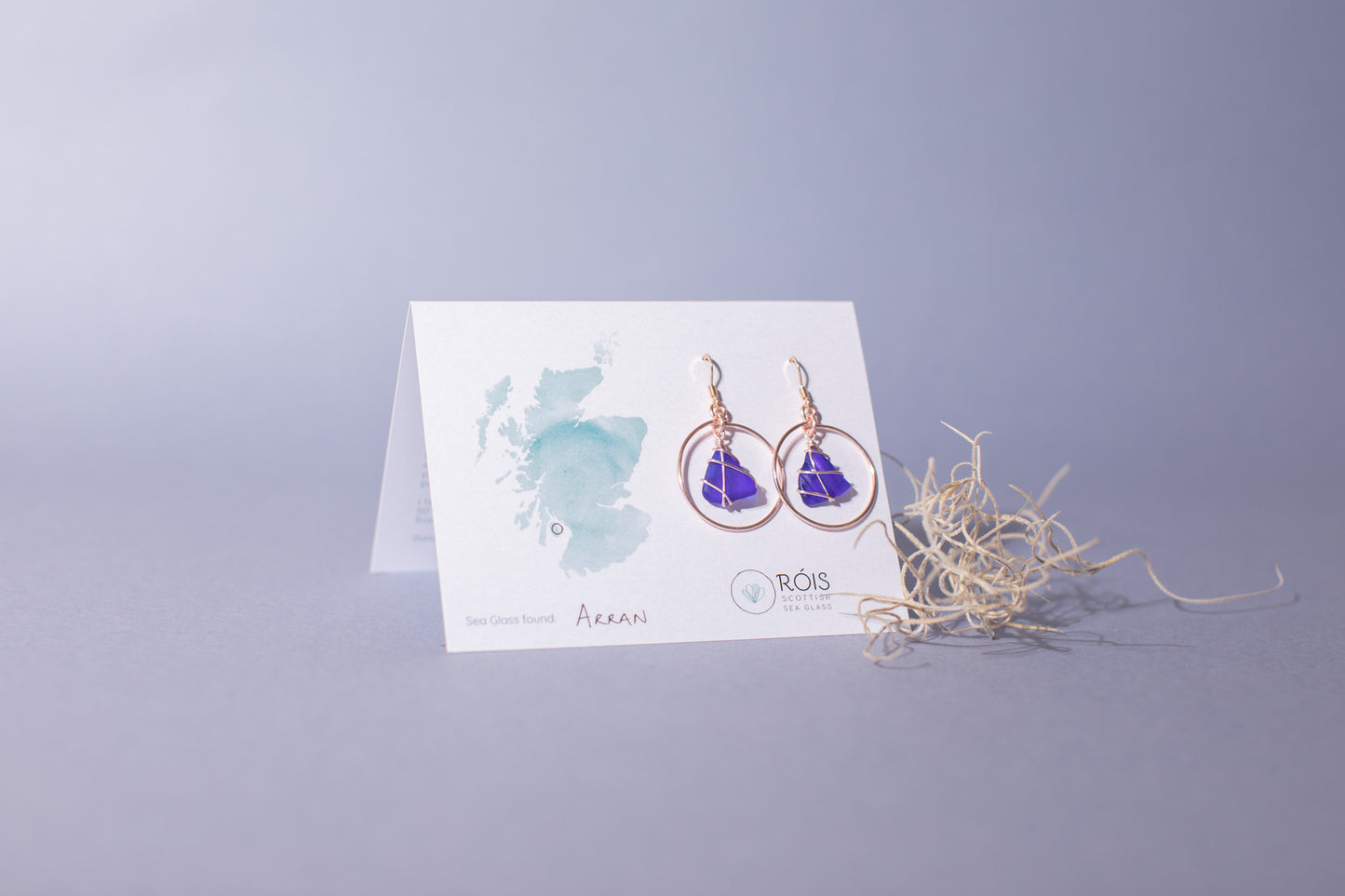 Jennie Hoops in Rose Gold & Cobalt Blue