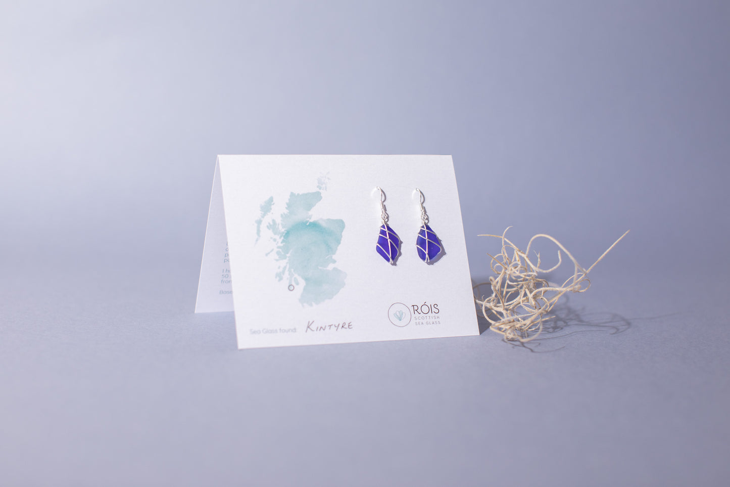 Classic silver earrings - Cobalt blue