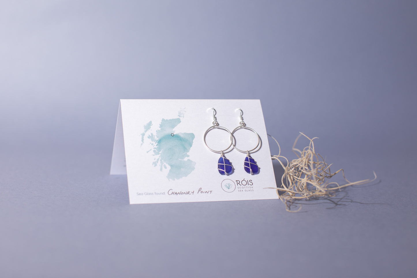 Lillie Hoops in Silver & Cobalt Blue