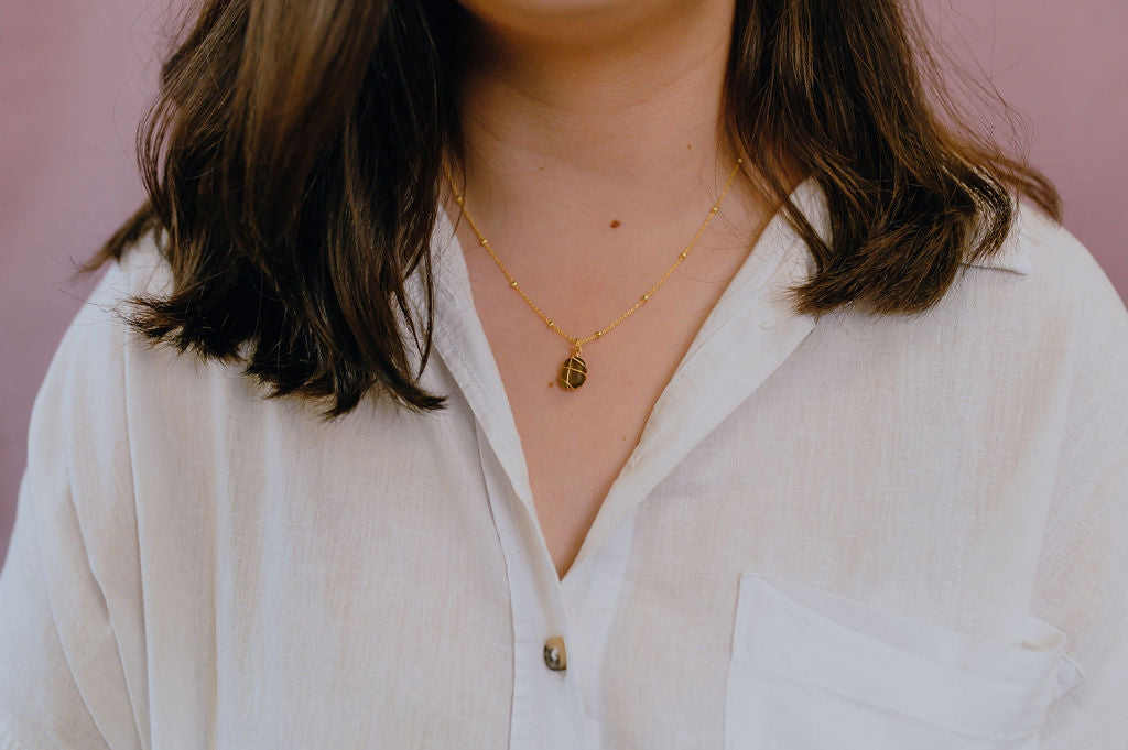 Eleanor Necklace in Gold & Dark Green