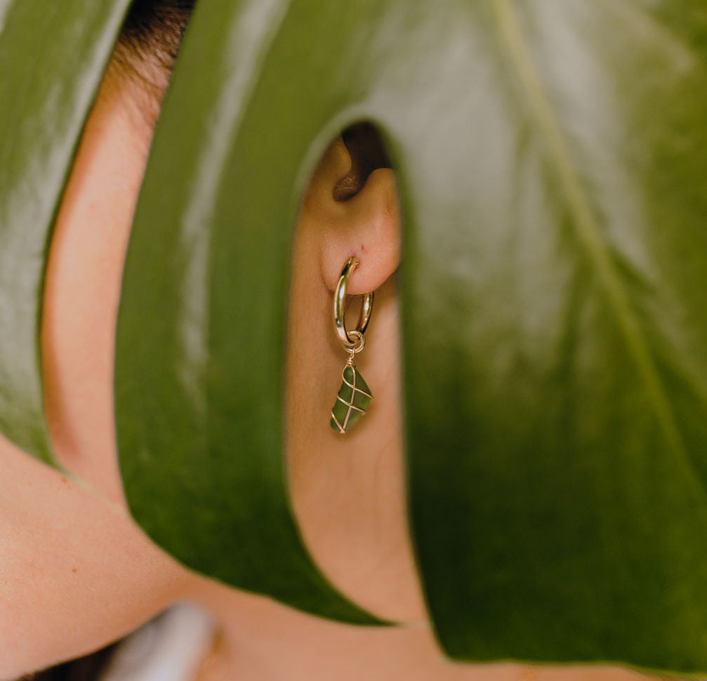 Leone Hoops in Gold Filled & Bright Green