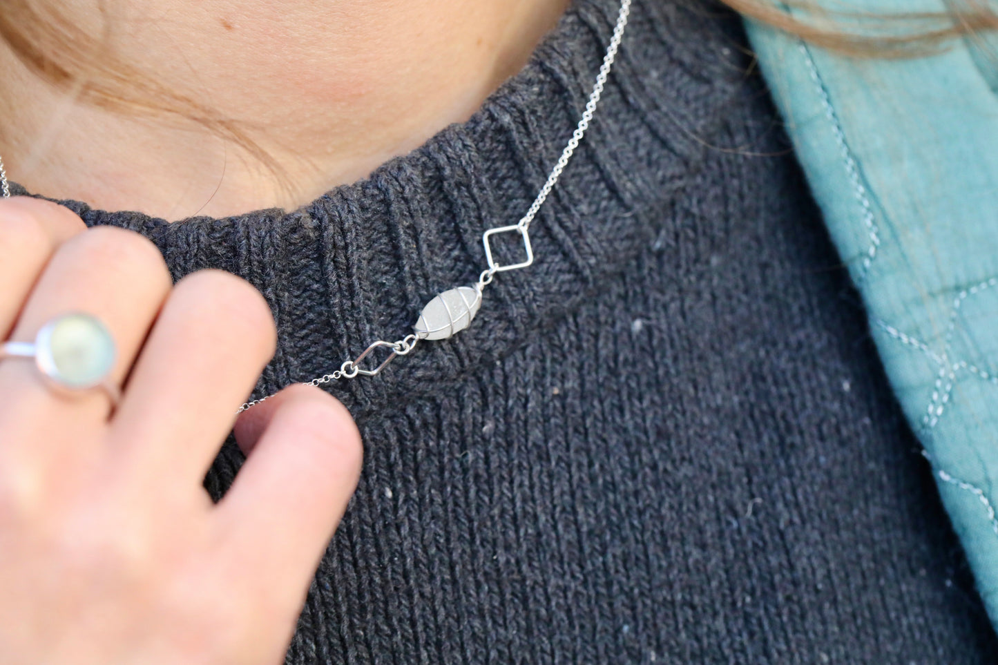 Xanthe Necklace in Sterling Silver & White