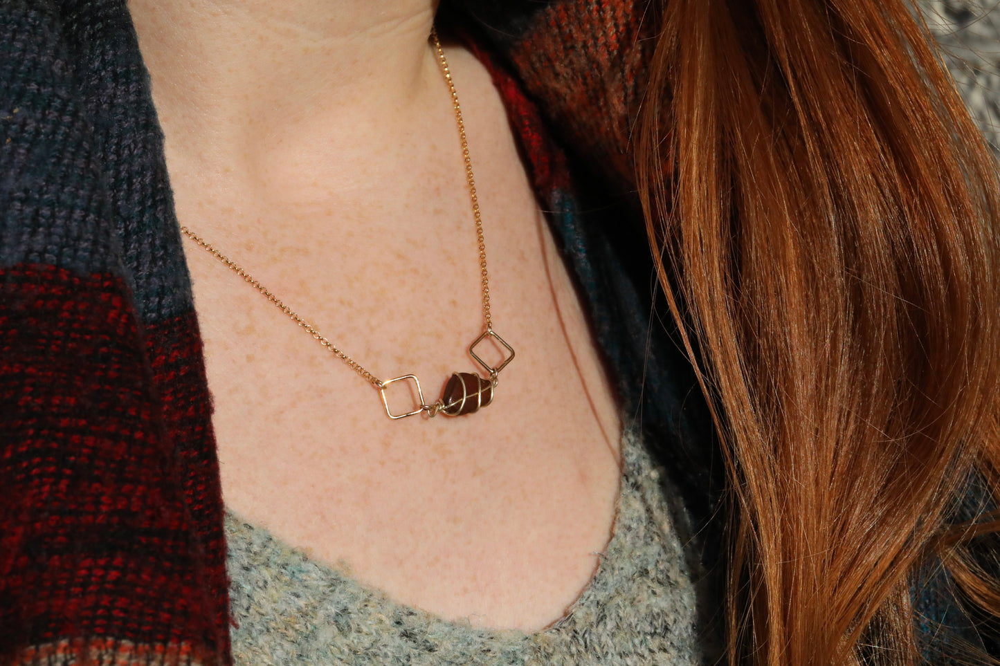 Xanthe Necklace in Gold Vermeil & Amber