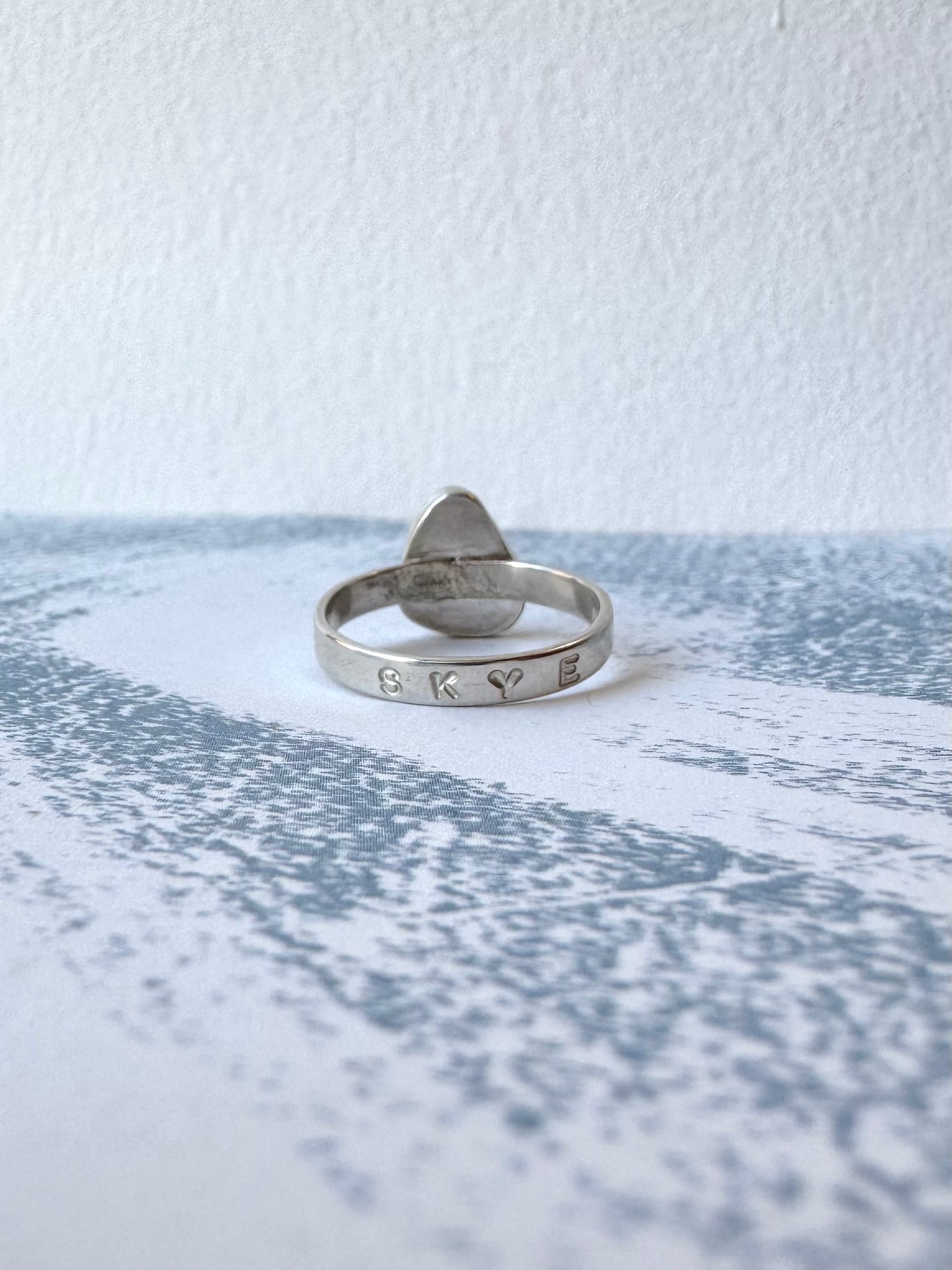 SKYE Denim blue & silver ring - size P