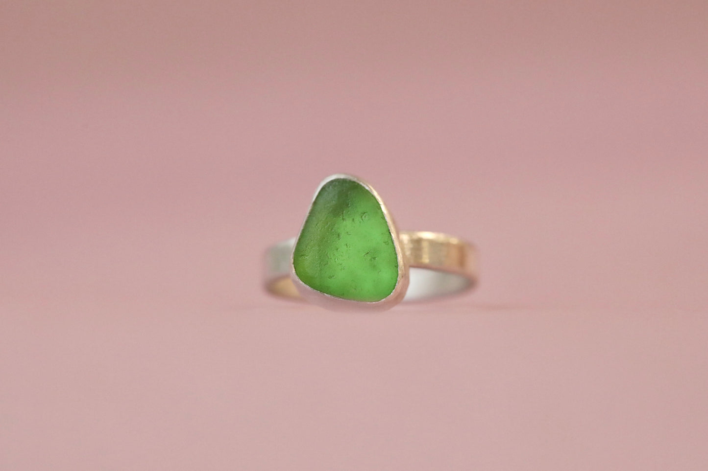 MULL Bright green & silver ring - L