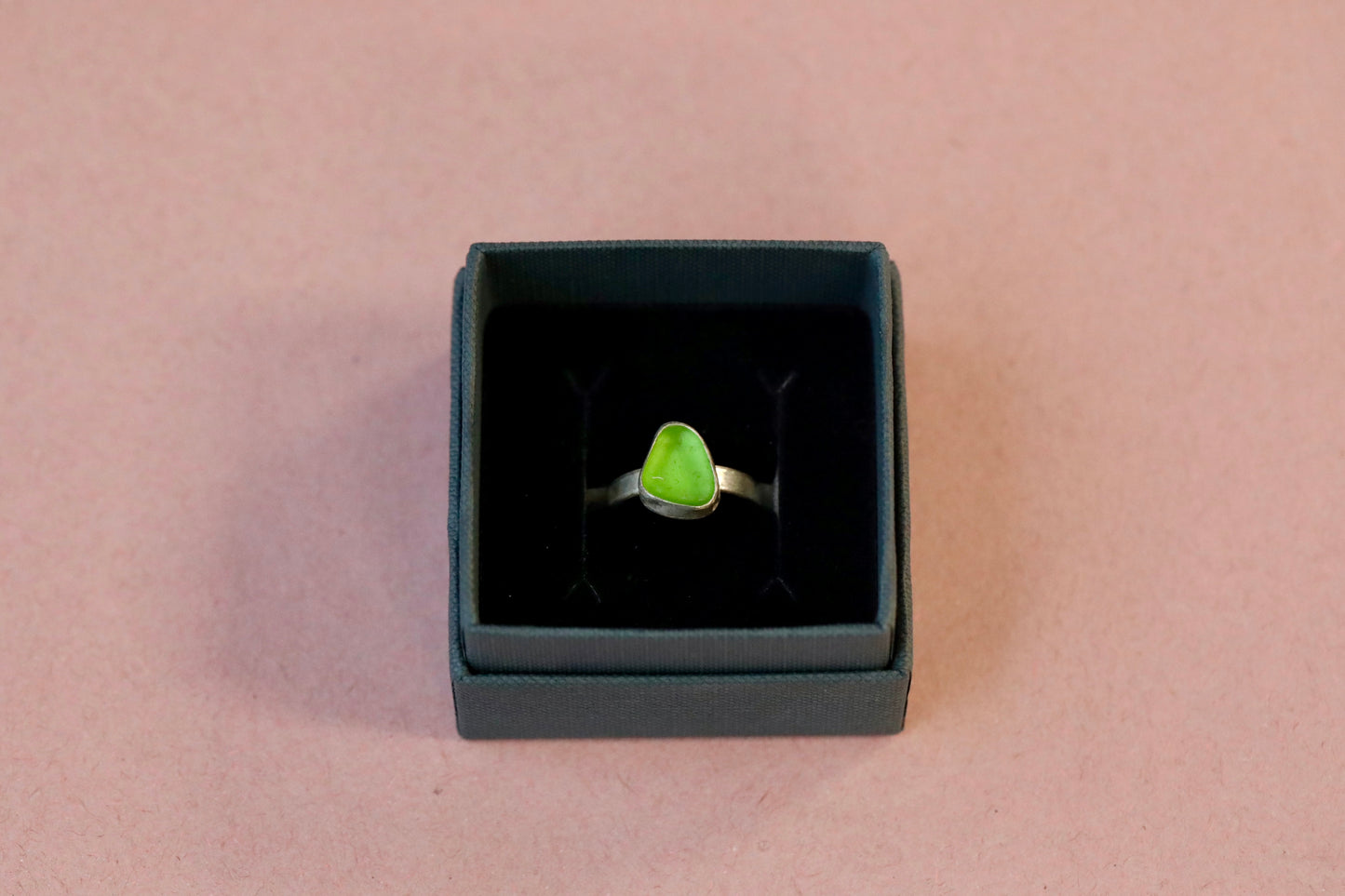 MULL Bright green & silver ring - L