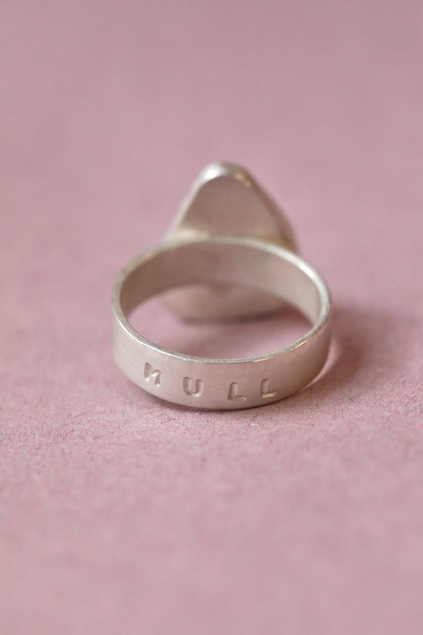 MULL Cobalt pattern & silver ring - Size N 1/2