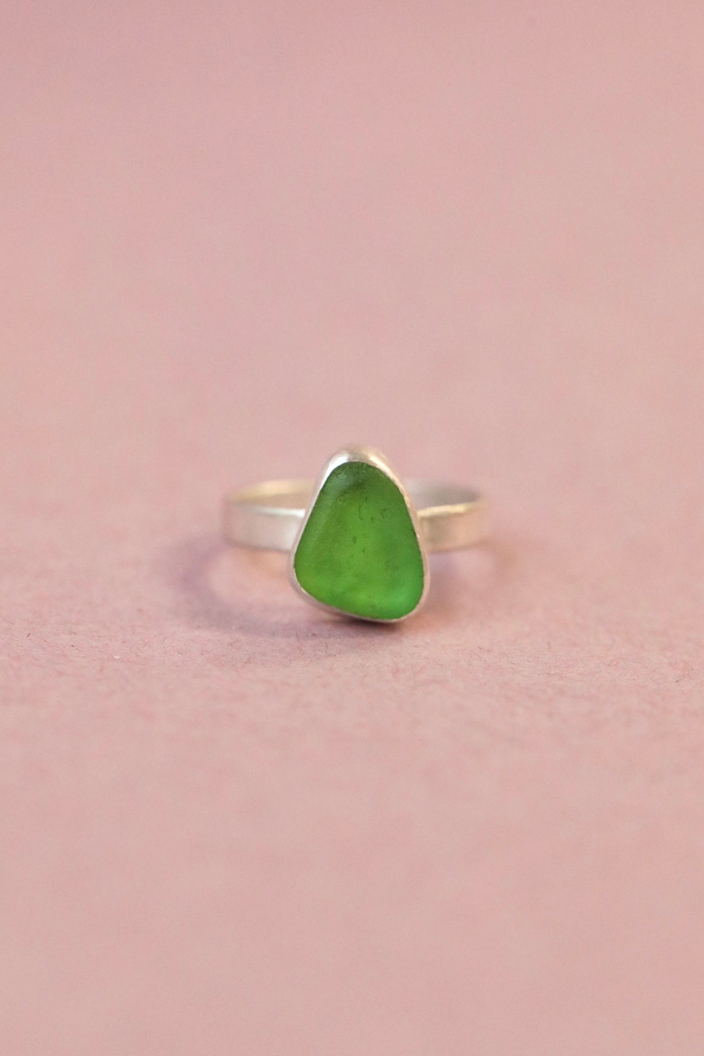 MULL Bright green & silver ring - L