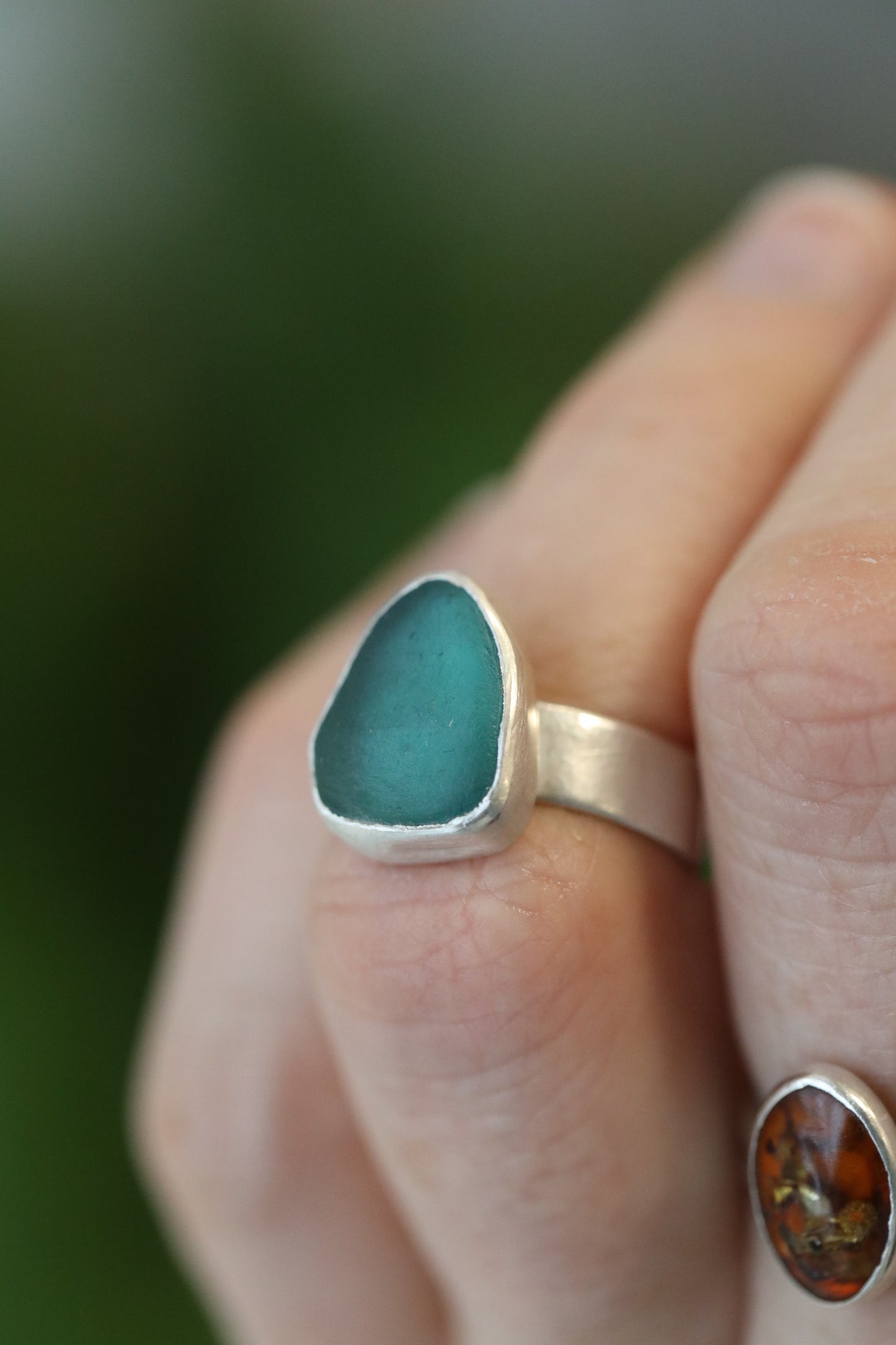MULL Teal & silver ring - N