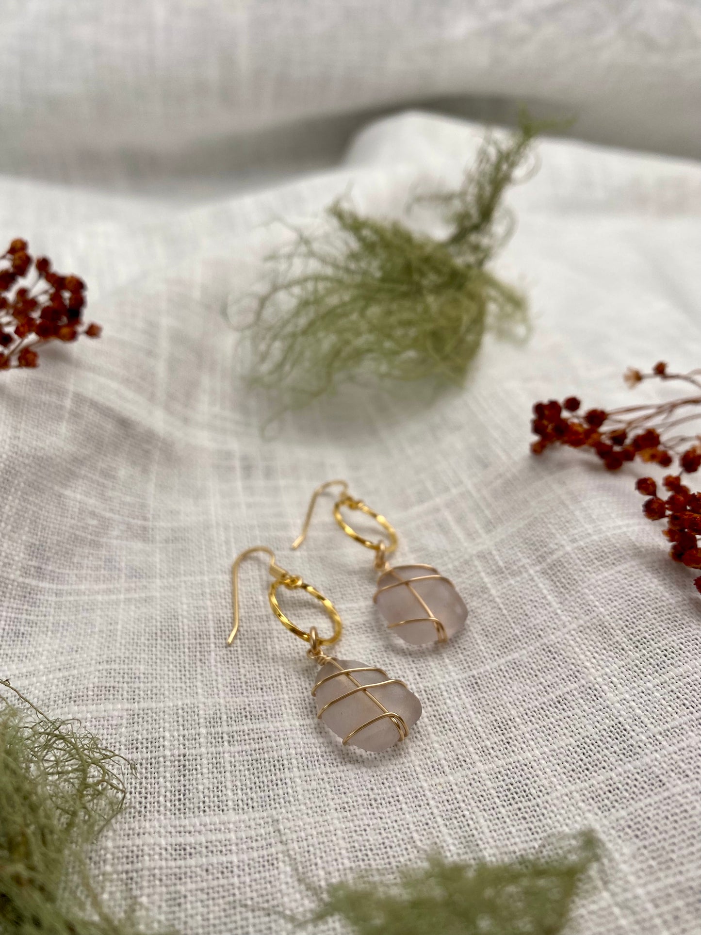 PITTENWEEM ~ Lilac & gold filled twist hoops