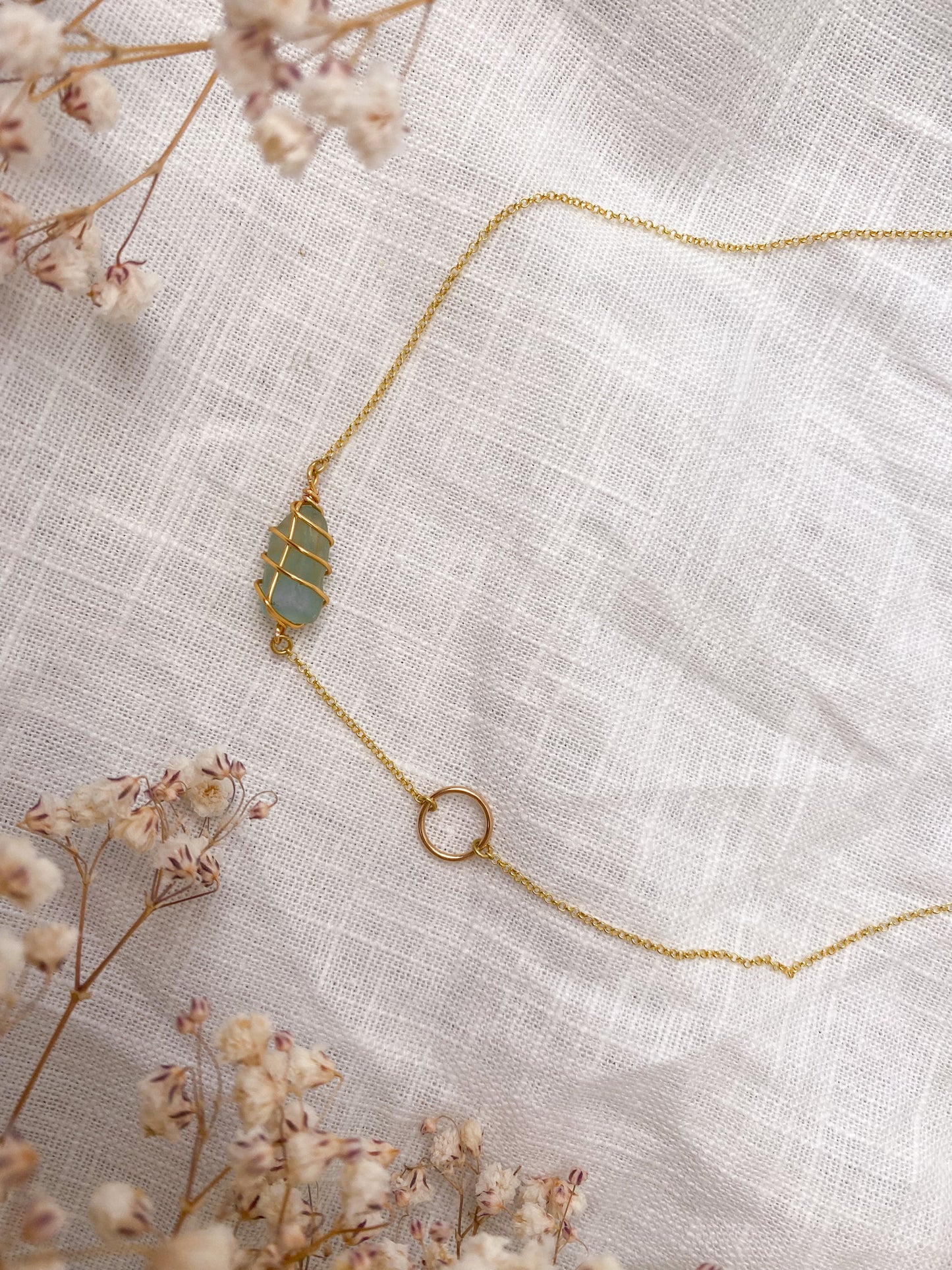 Eilidh Necklace in Gold & Light Blue