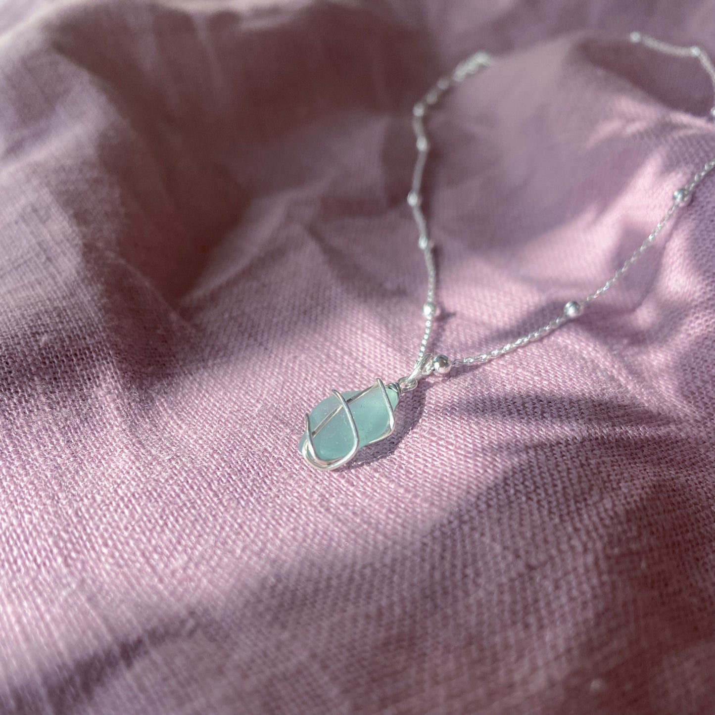 Eleanor Necklace in Silver & Light Blue