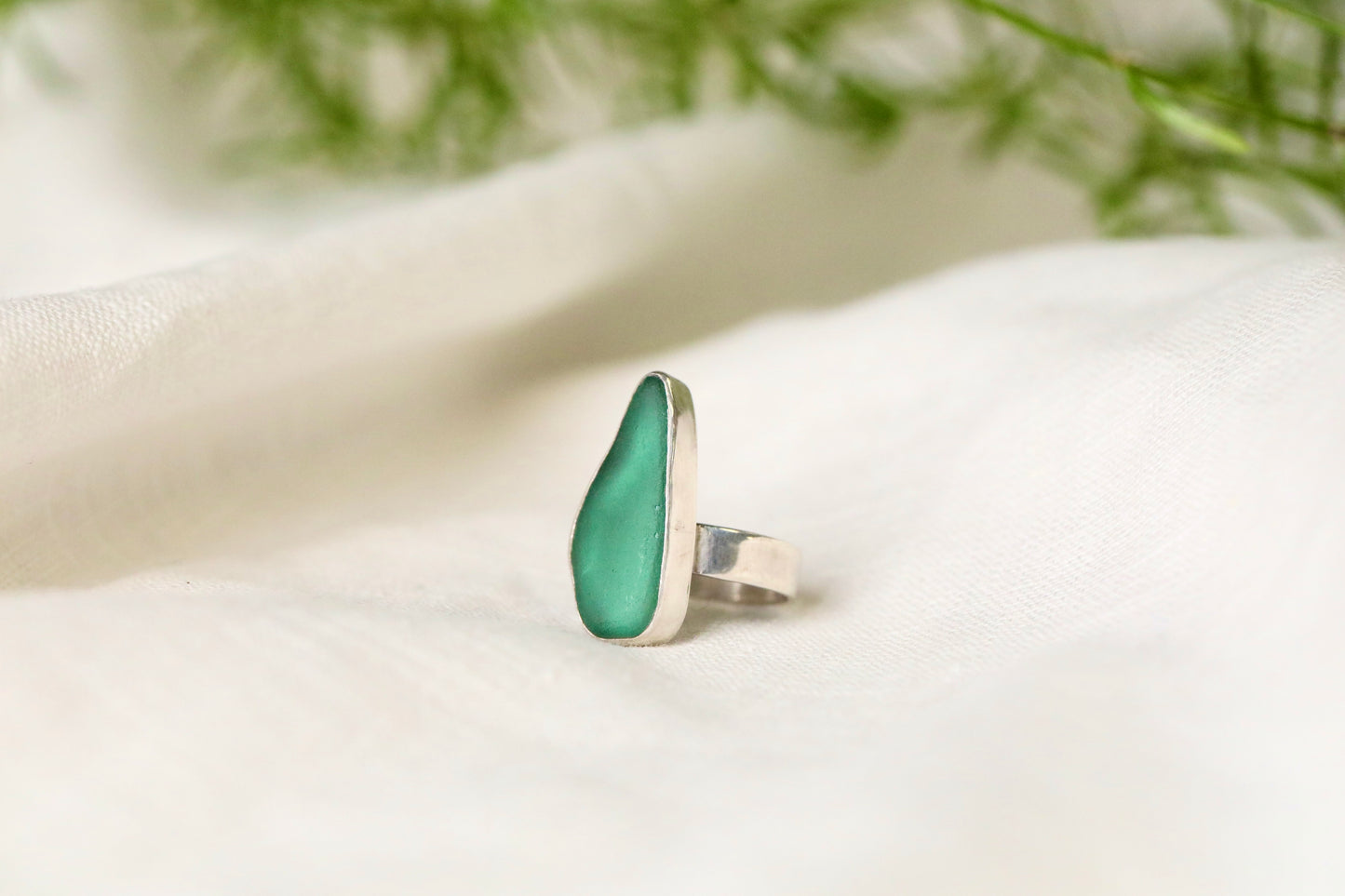 SKYE Teal & silver ring - size O 1/2