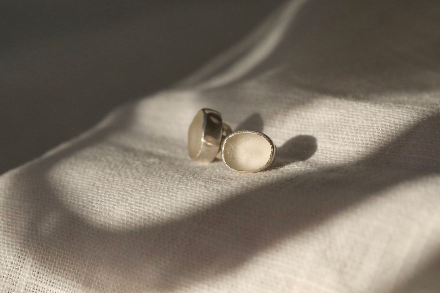 SKYE - White & silver stud earrings