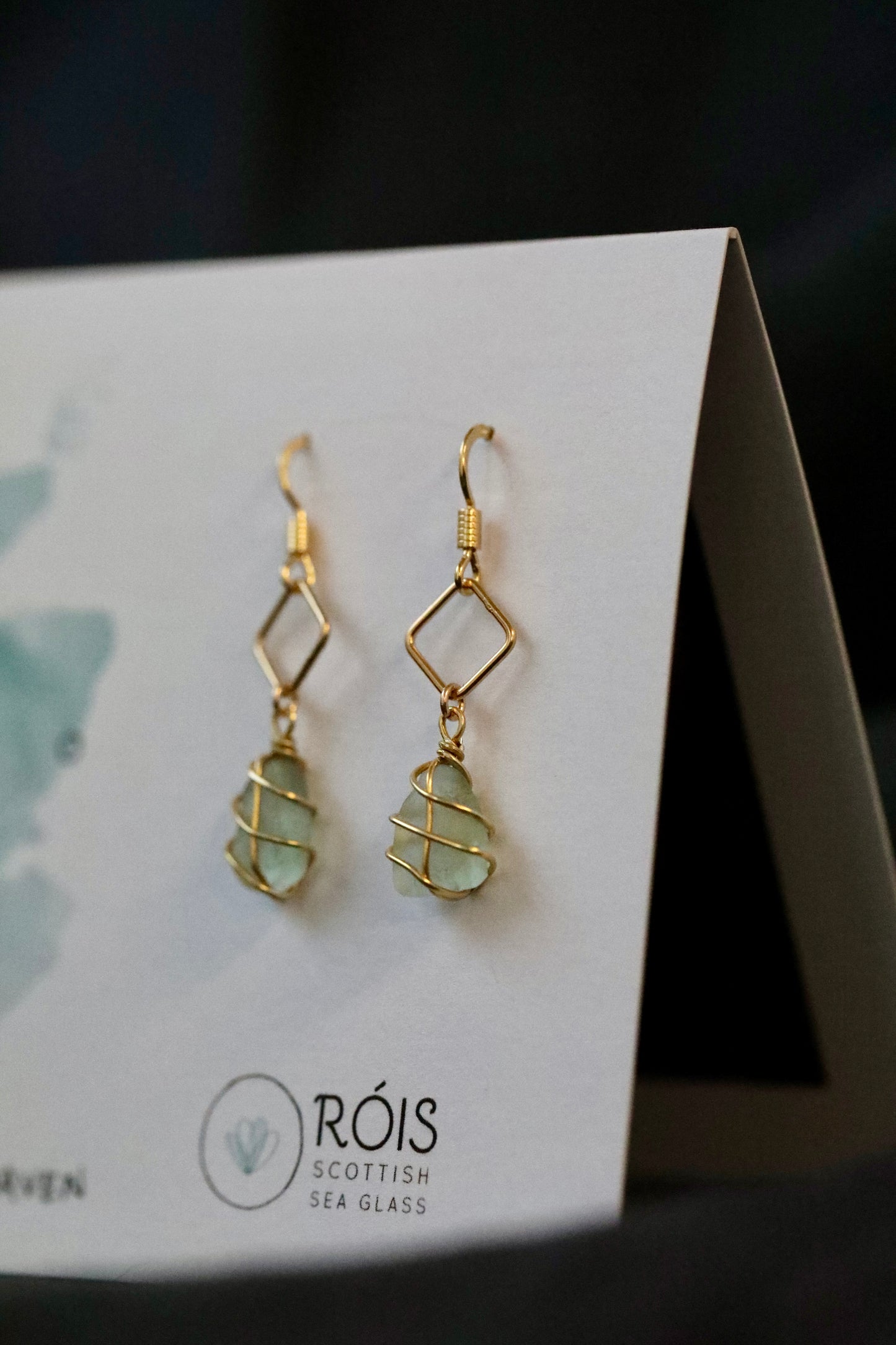 Xanthe Earrings in Gold & Light Blue