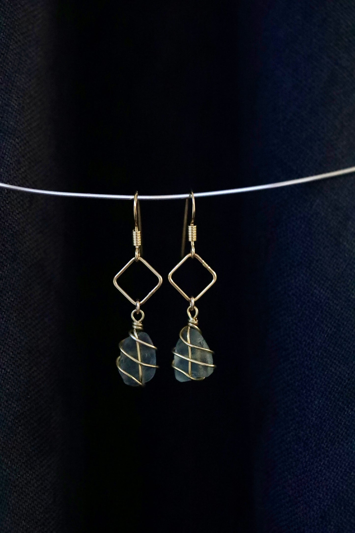 Xanthe Earrings in Gold & Light Blue