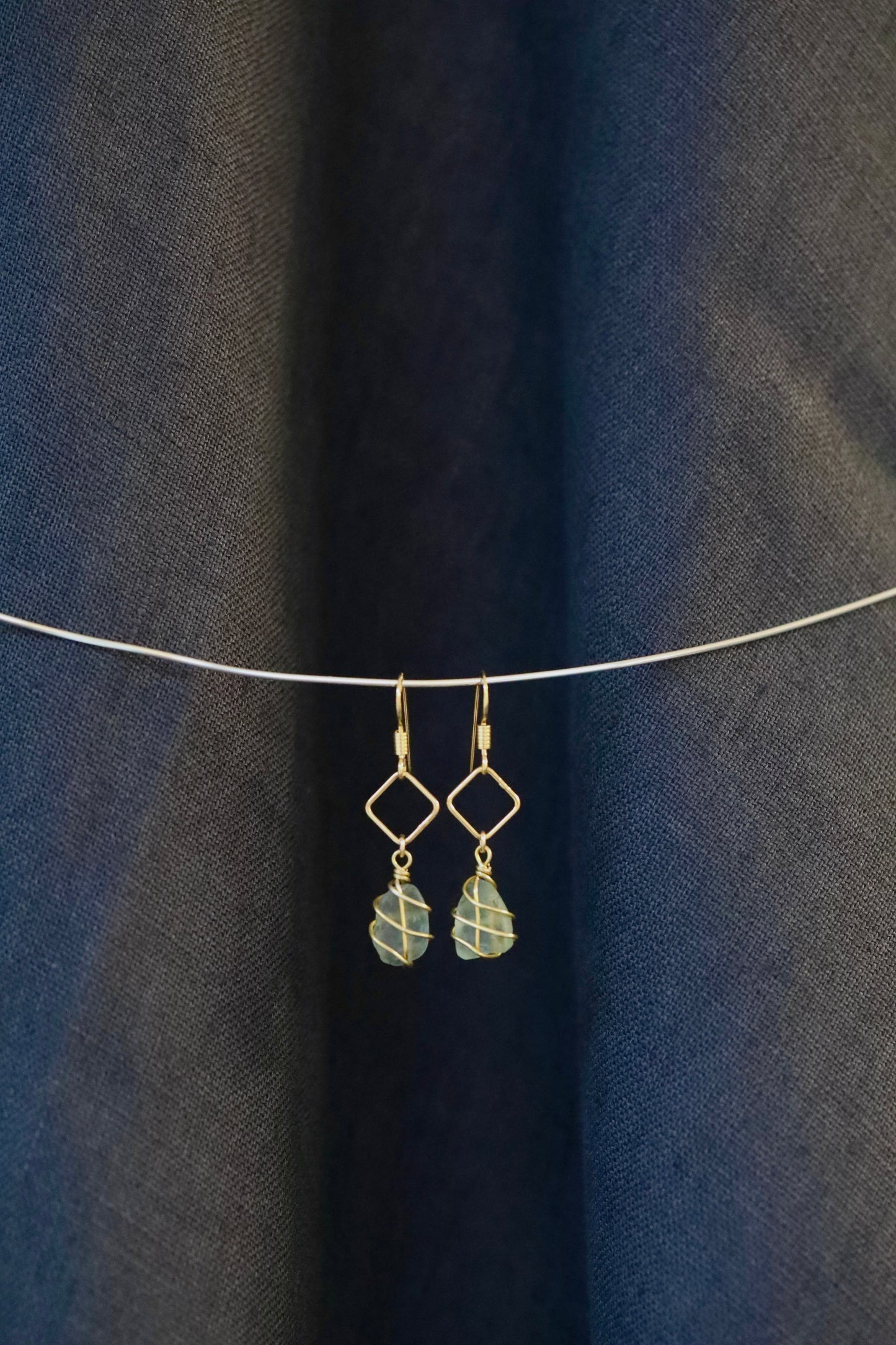Xanthe Earrings in Gold & Light Blue