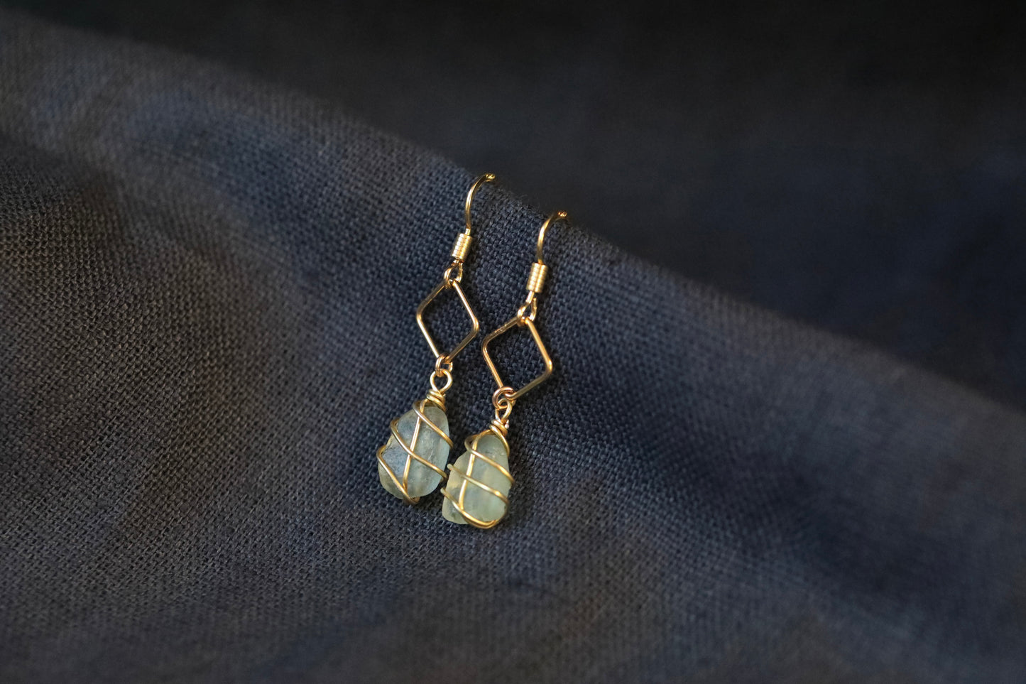 Xanthe Earrings in Gold & Light Blue