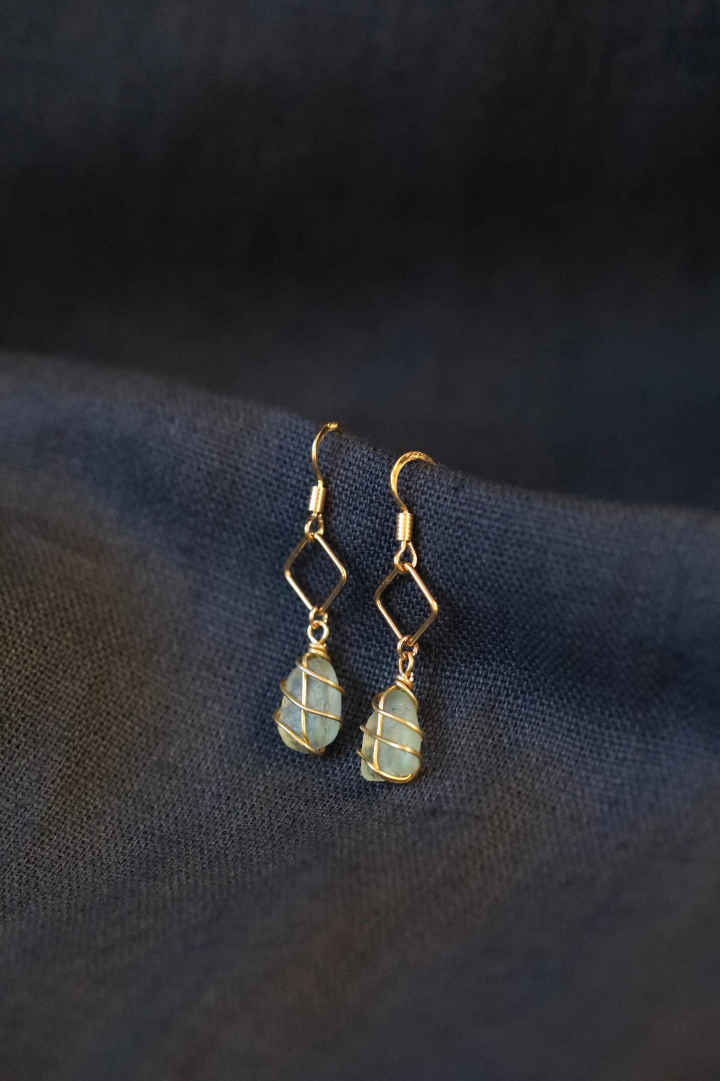 Xanthe Earrings in Gold & Light Blue