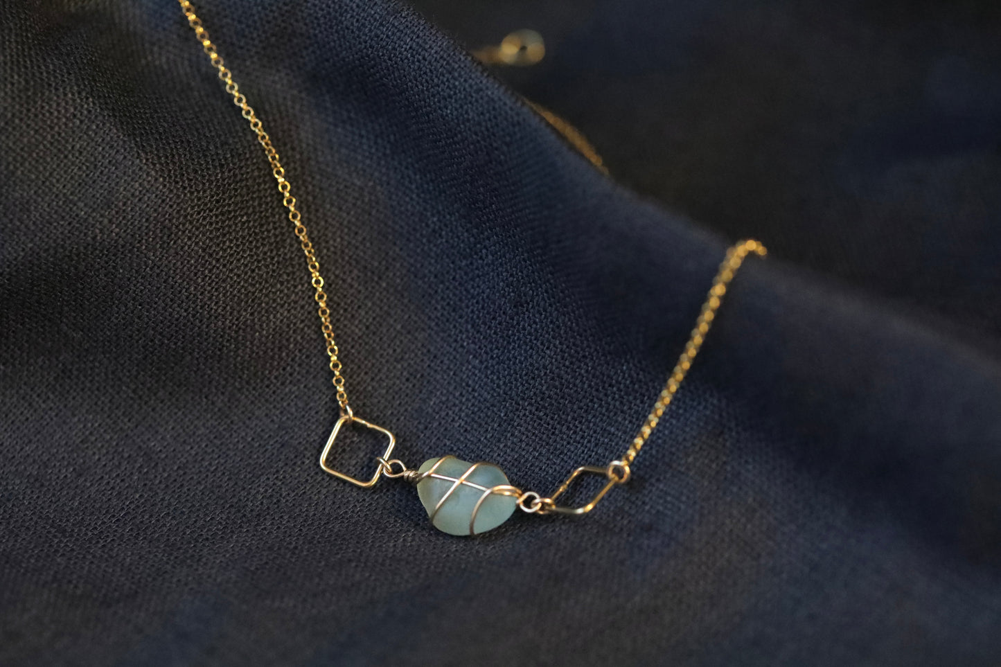 Xanthe Necklace in Gold Vermeil & Light Blue