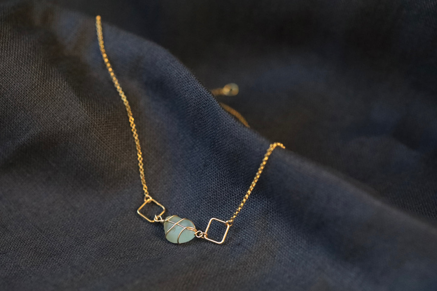 Xanthe Necklace in Gold Vermeil & Light Blue