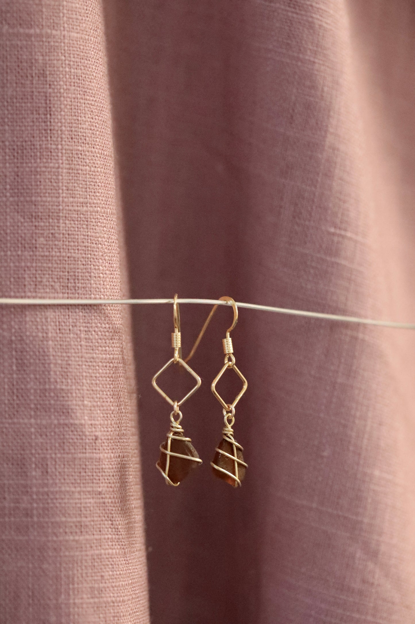 Xanthe Earrings in Gold Vermeil & Amber