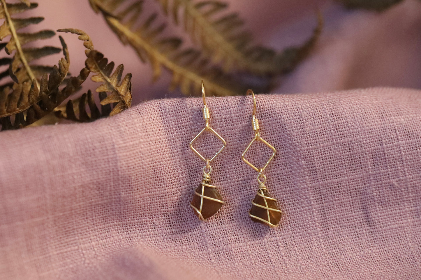 Xanthe Earrings in Gold Vermeil & Amber