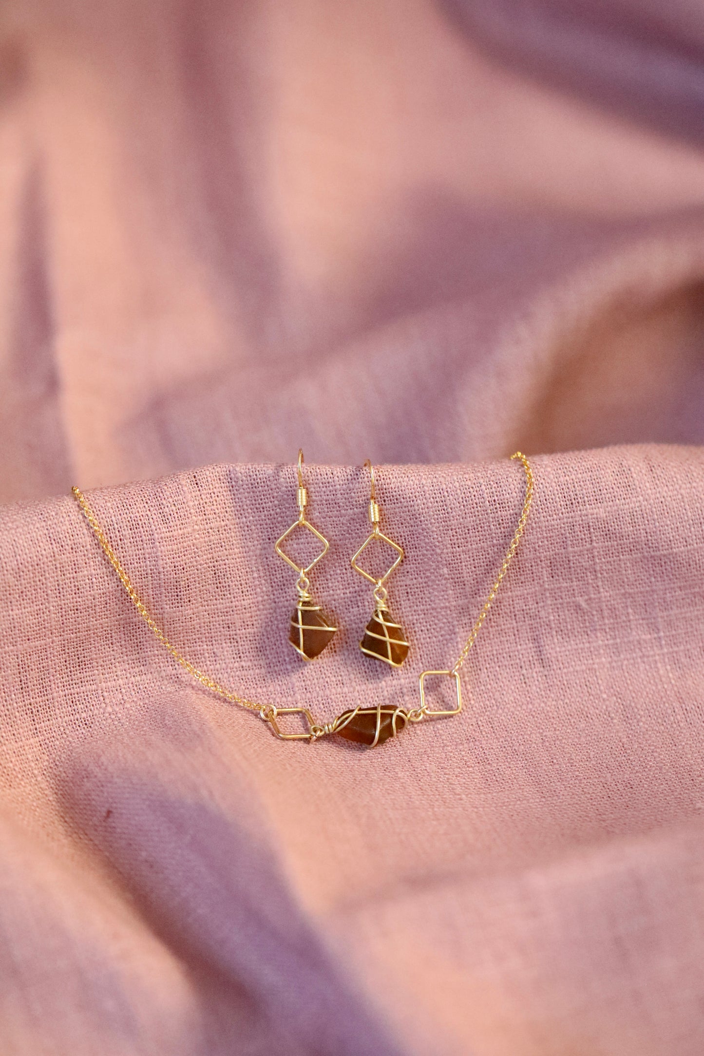Xanthe Necklace in Gold Vermeil & Amber