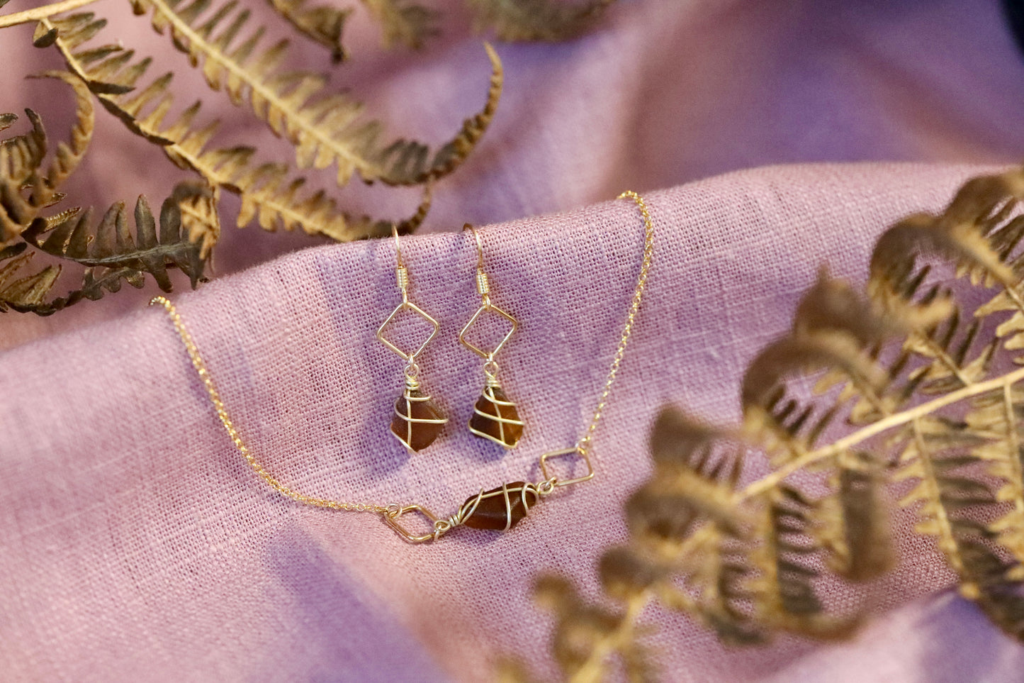 Xanthe Necklace in Gold Vermeil & Amber