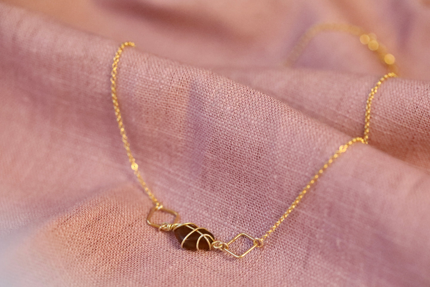 Xanthe Necklace in Gold Vermeil & Amber