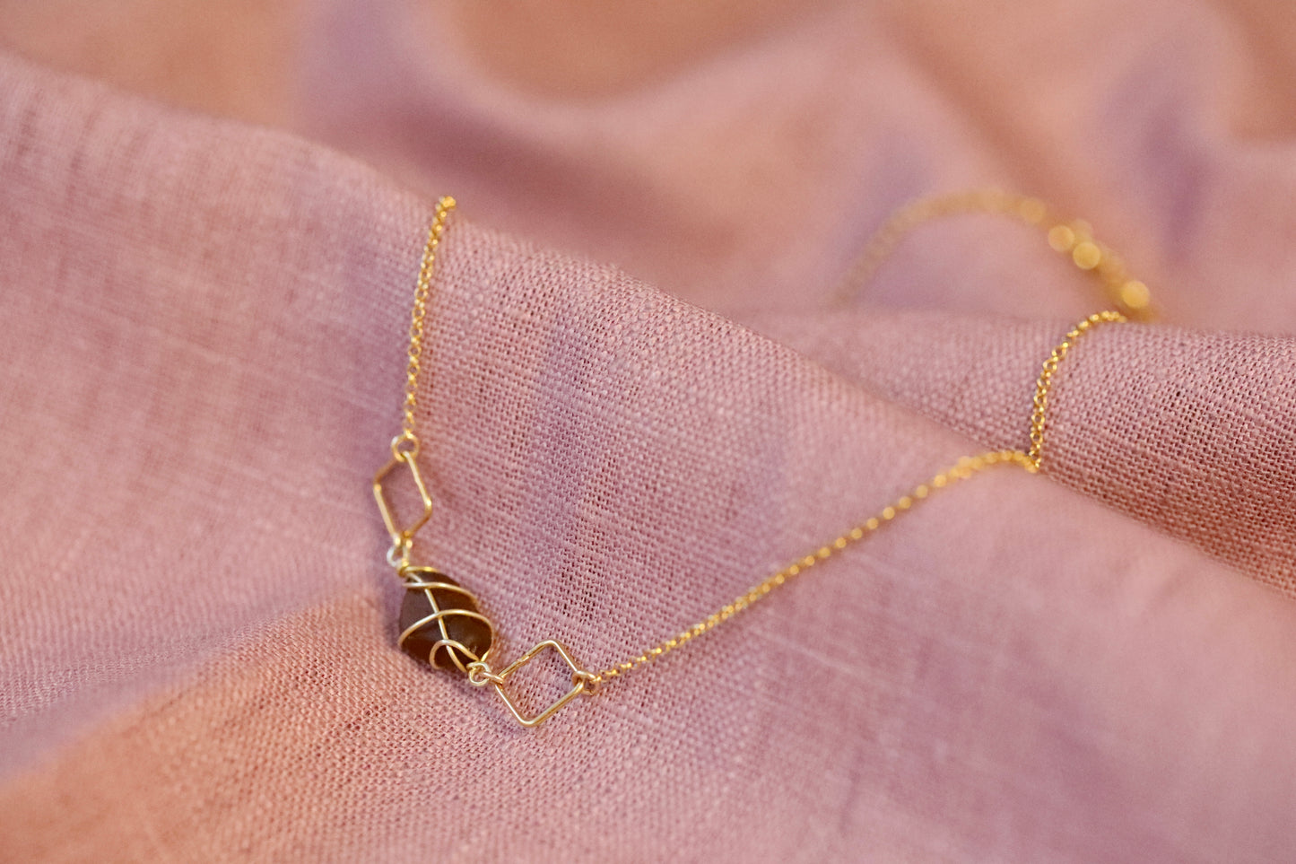 Xanthe Necklace in Gold Vermeil & Amber