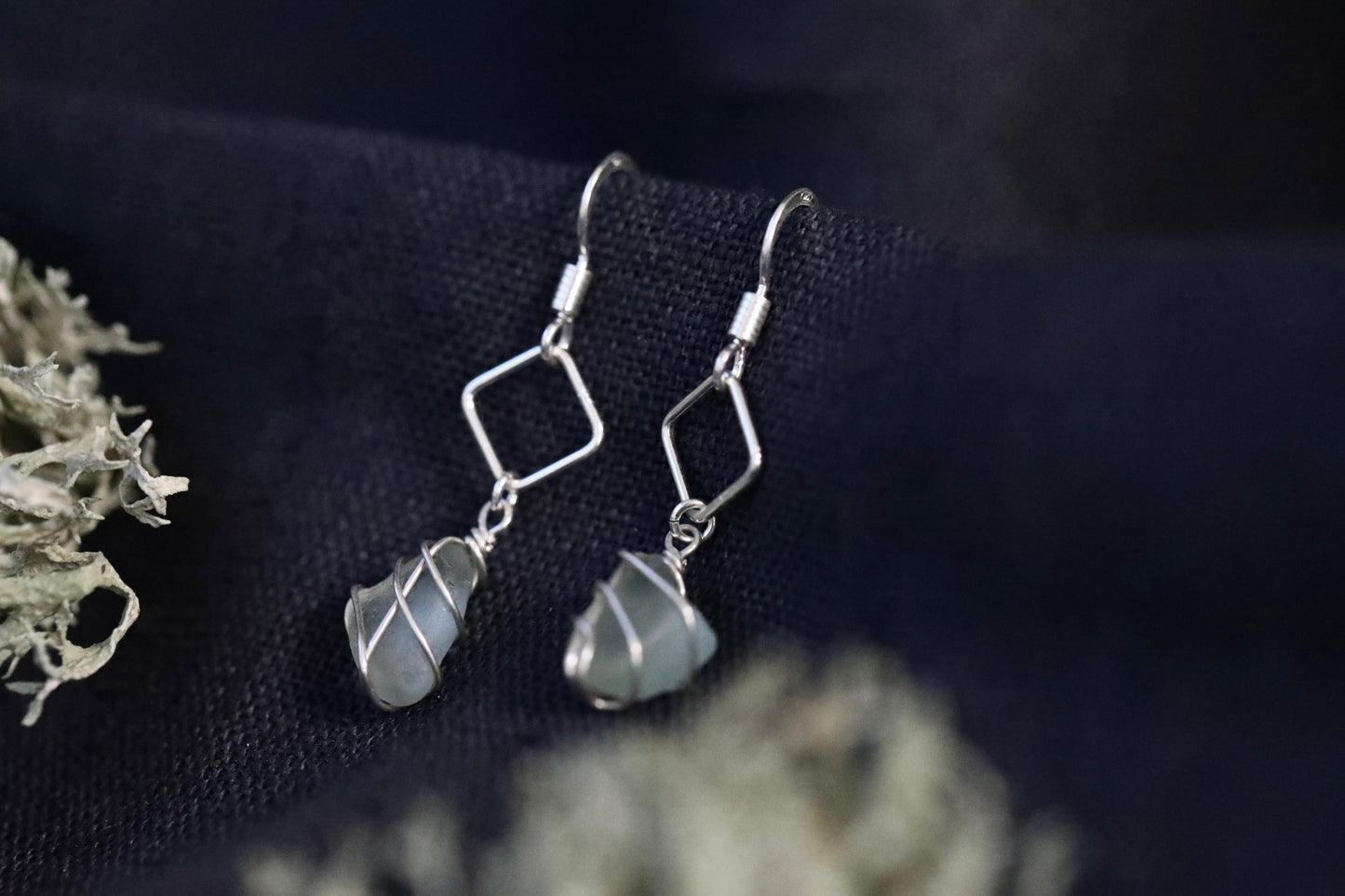 Xanthe Earrings in Silver & Light Blue