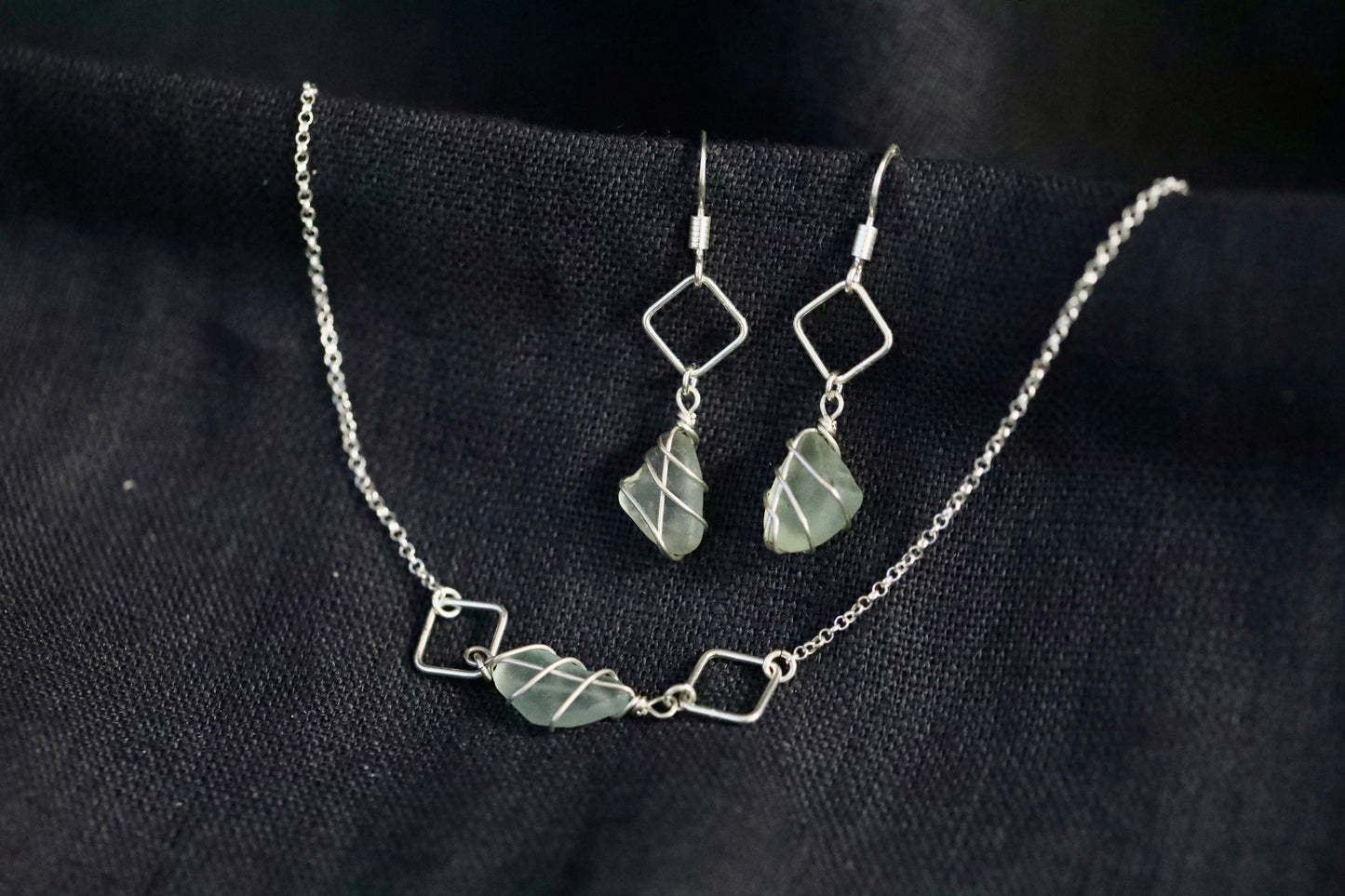 Xanthe Earrings in Silver & Light Blue